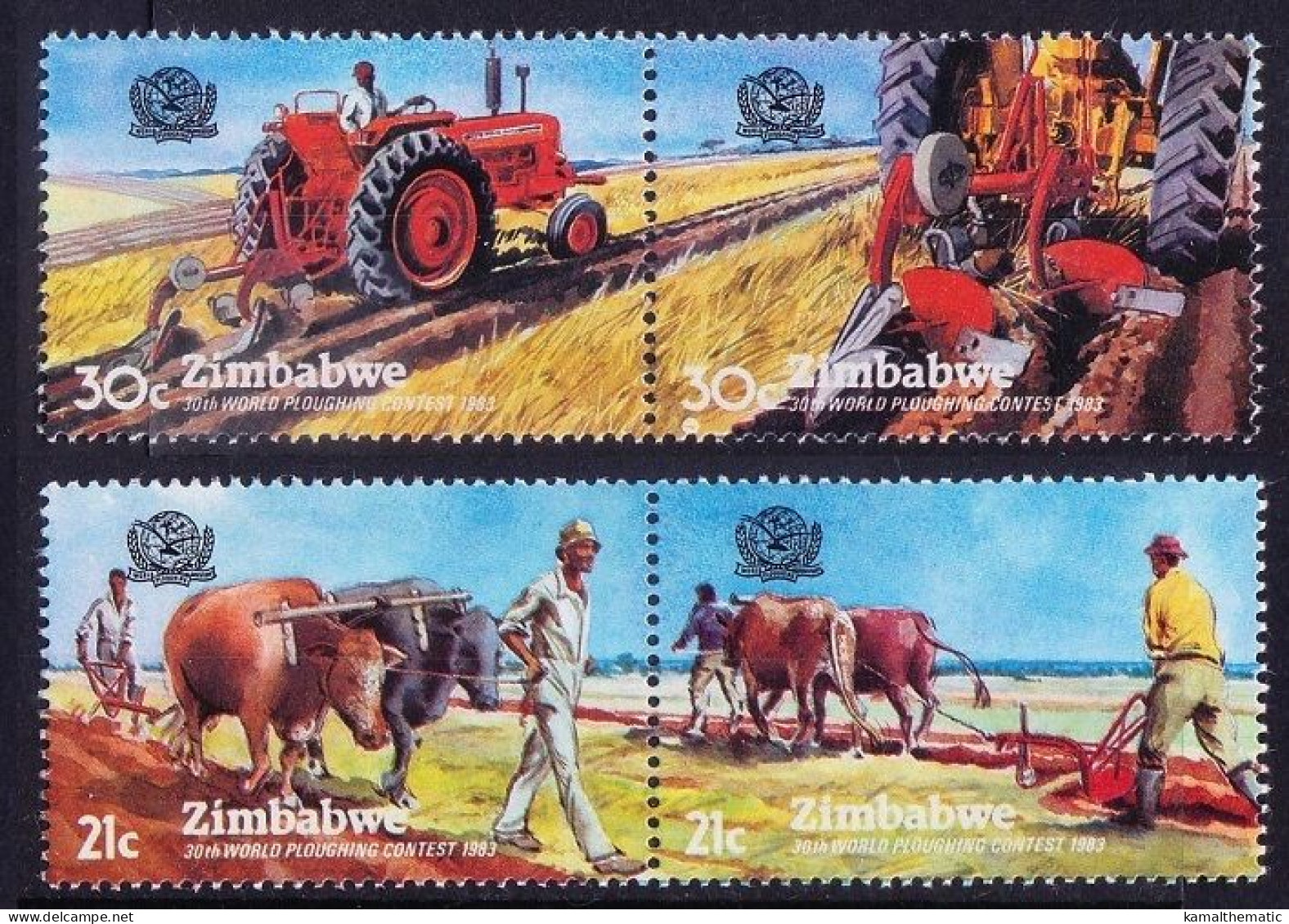 Zimbabwe 1983 MNH 2v X 2, World Ploughing Contest, Agriculture - Landbouw