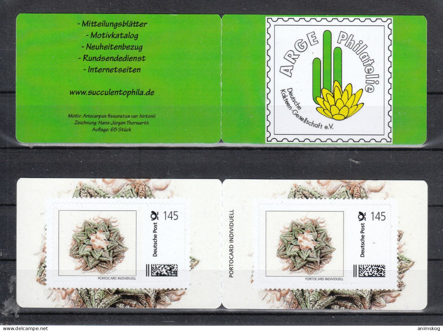 Deutschland**, Markenheft Personalisierte Ausgabe, Sukkulente / Germany, MNH, Booklet, Pers. Issue, Succulent - Cactussen