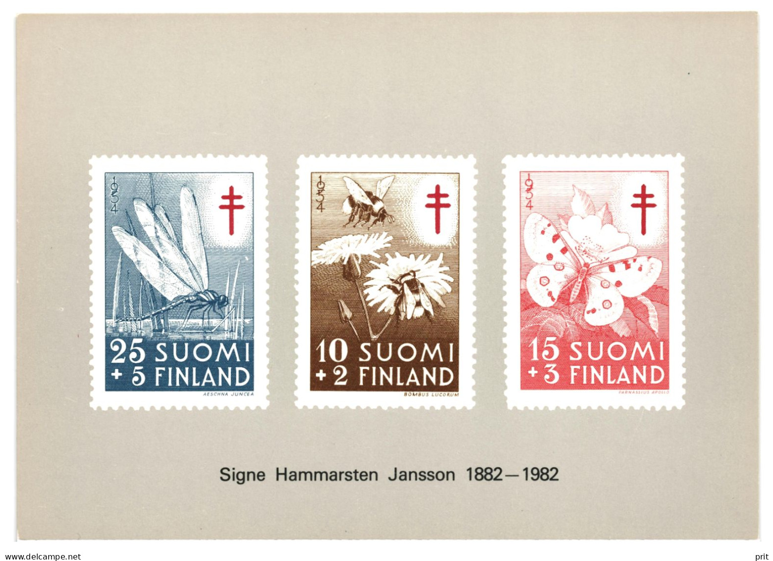 Stamp Pictures On Postcard, Finland 1982 Unused Postcard. Publisher Finnish Postal Museum, Helsinki - Postzegels (afbeeldingen)