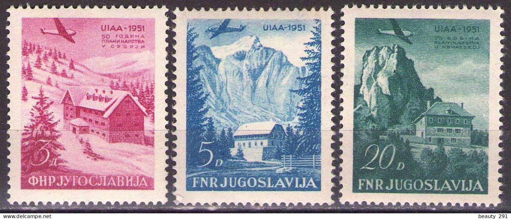 Yugoslavia 1951 - Airmail-Alpinists - Mi 655-657 - MNH**VF - Neufs