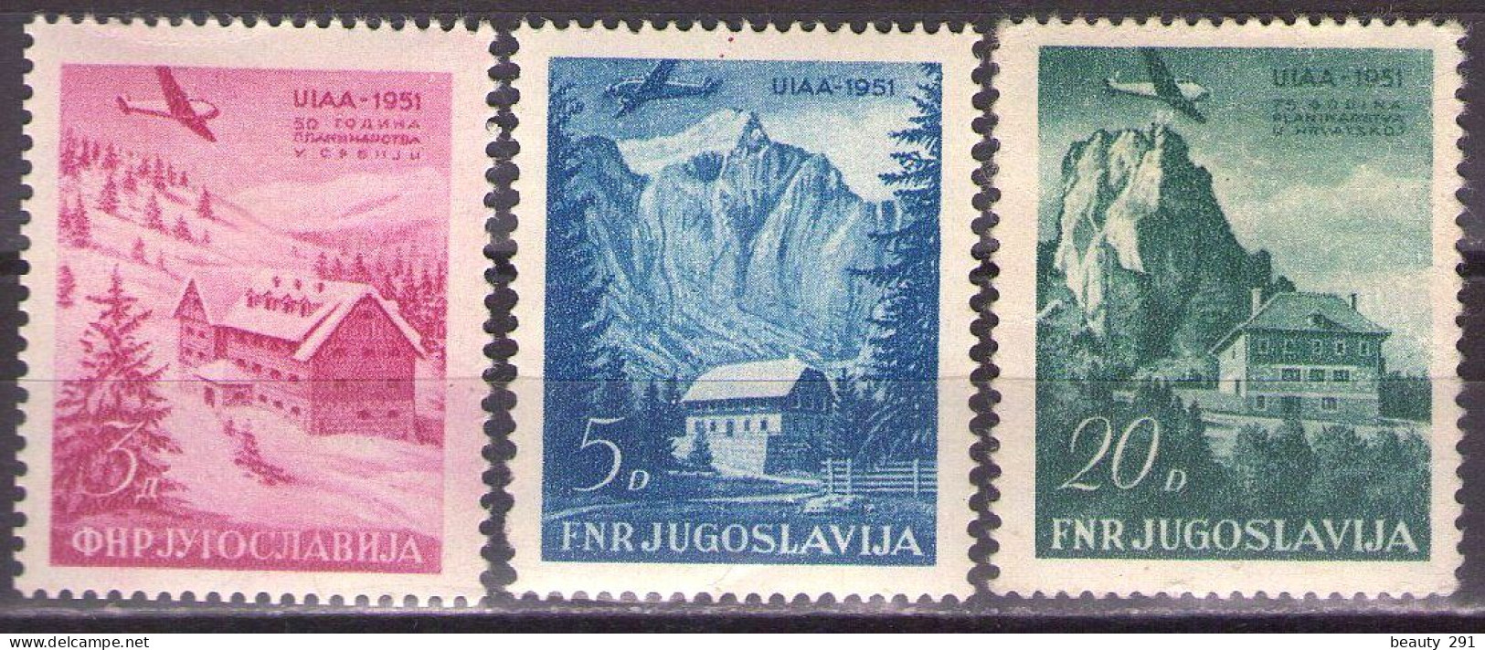 Yugoslavia 1951 - Airmail-Alpinists - Mi 655-657 - MNH**VF - Nuovi