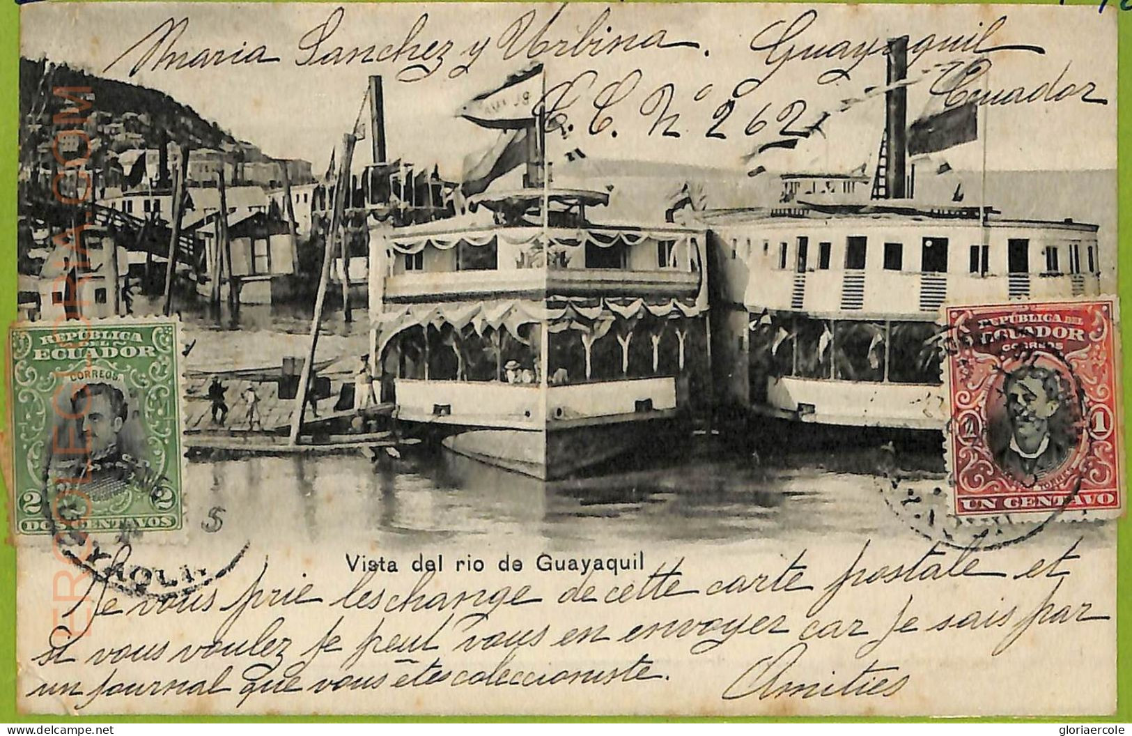 Af2406 - ECUADOR - Vintage Postcard -  Guayaquil - 1906 - Equateur