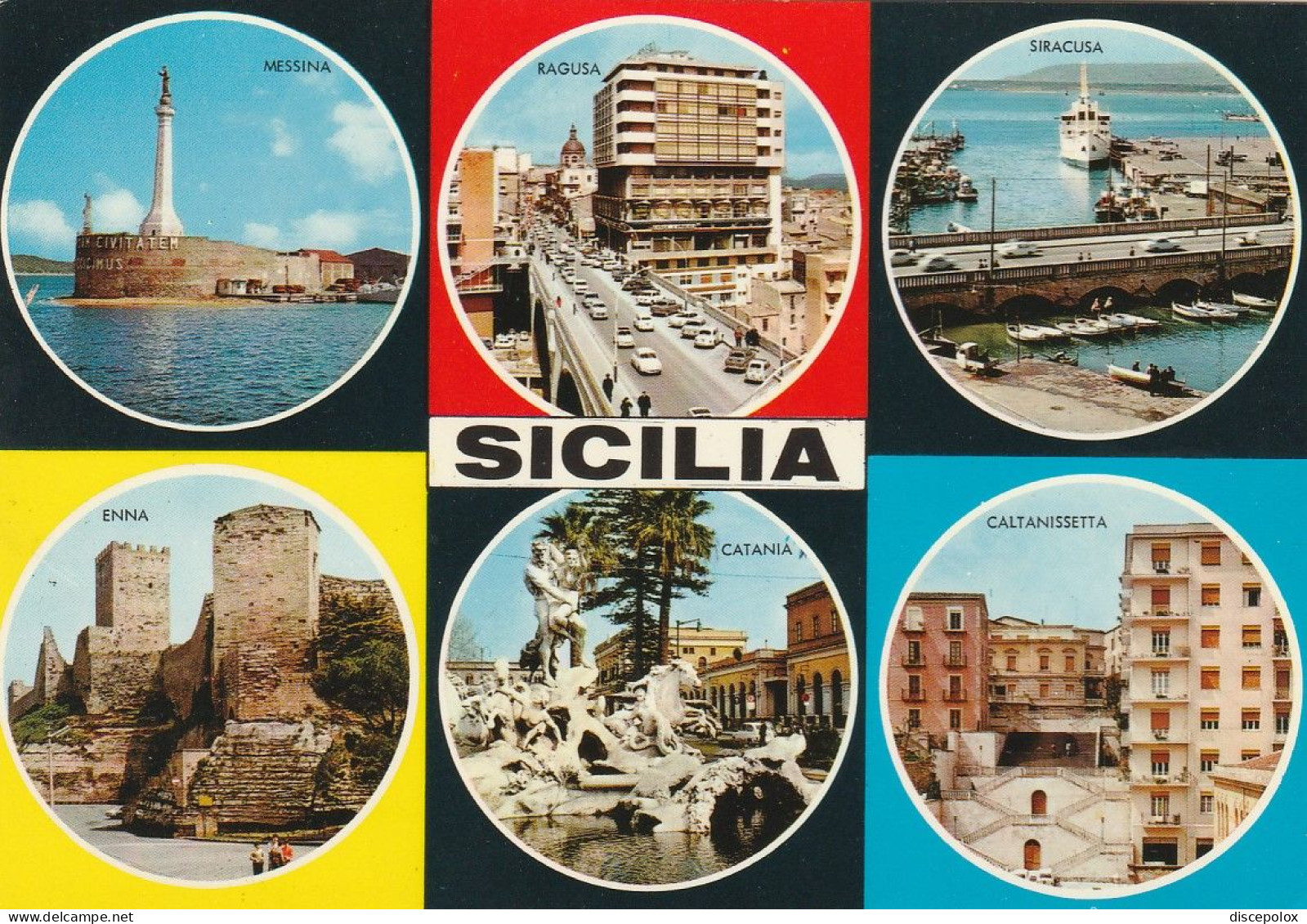 AD20 Sicilia - Messina Ragusa Siracusa Enna Catania Caltanissetta - Panorama Vedute Multipla / Non Viaggiata - Andere & Zonder Classificatie