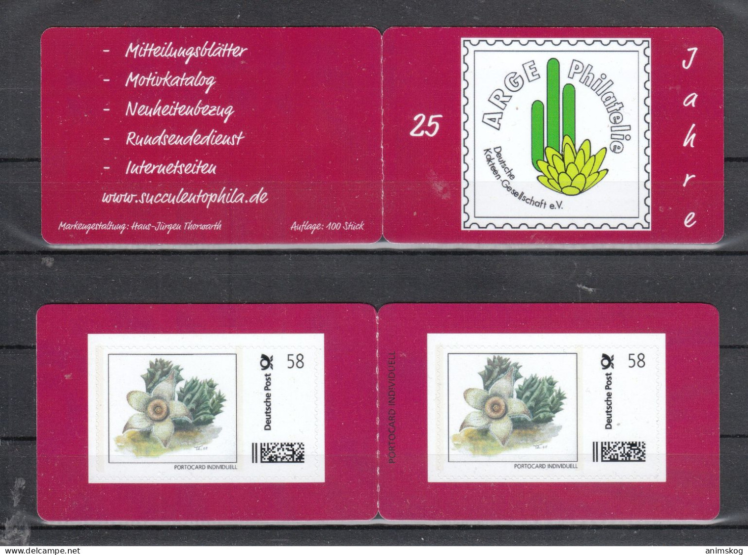 Deutschland**, Markenheft Personalisierte Ausgabe, Sukkulente / Germany, MNH, Booklet, Pers. Issue, Succulent - Cactussen