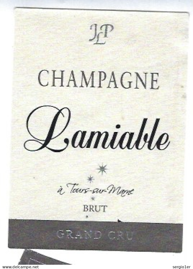 Etiquette Champagne Brut Grand Cru Lamiable   Tours Sur Marne Marne 51 - Champan