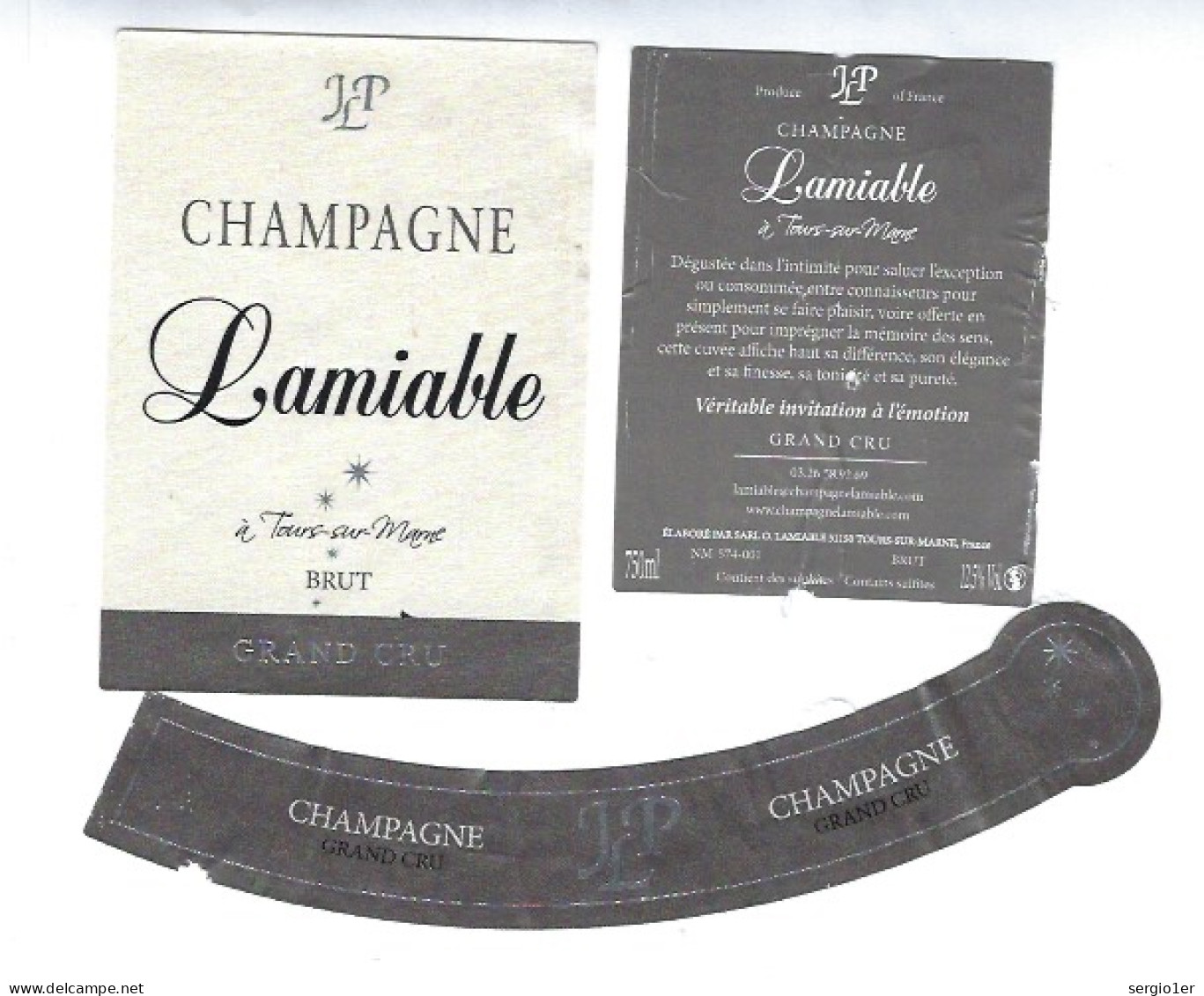 Etiquette Champagne Brut Grand Cru Lamiable   Tours Sur Marne Marne 51 - Champagner