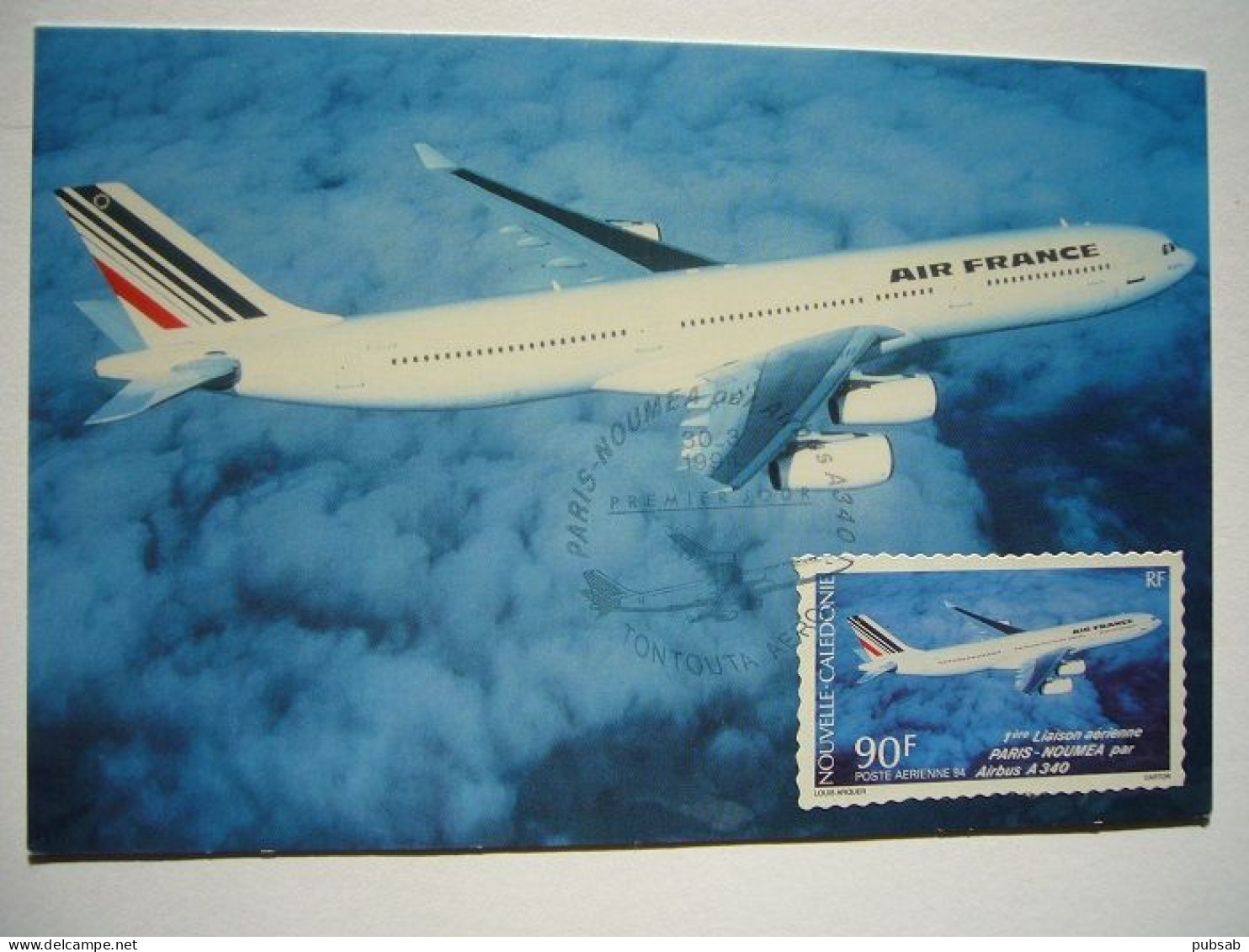 Avion / Airplane / AIR FRANCE / Airbus A340 / Carte Maximum Nouvelle-Calédonie - 1946-....: Moderne