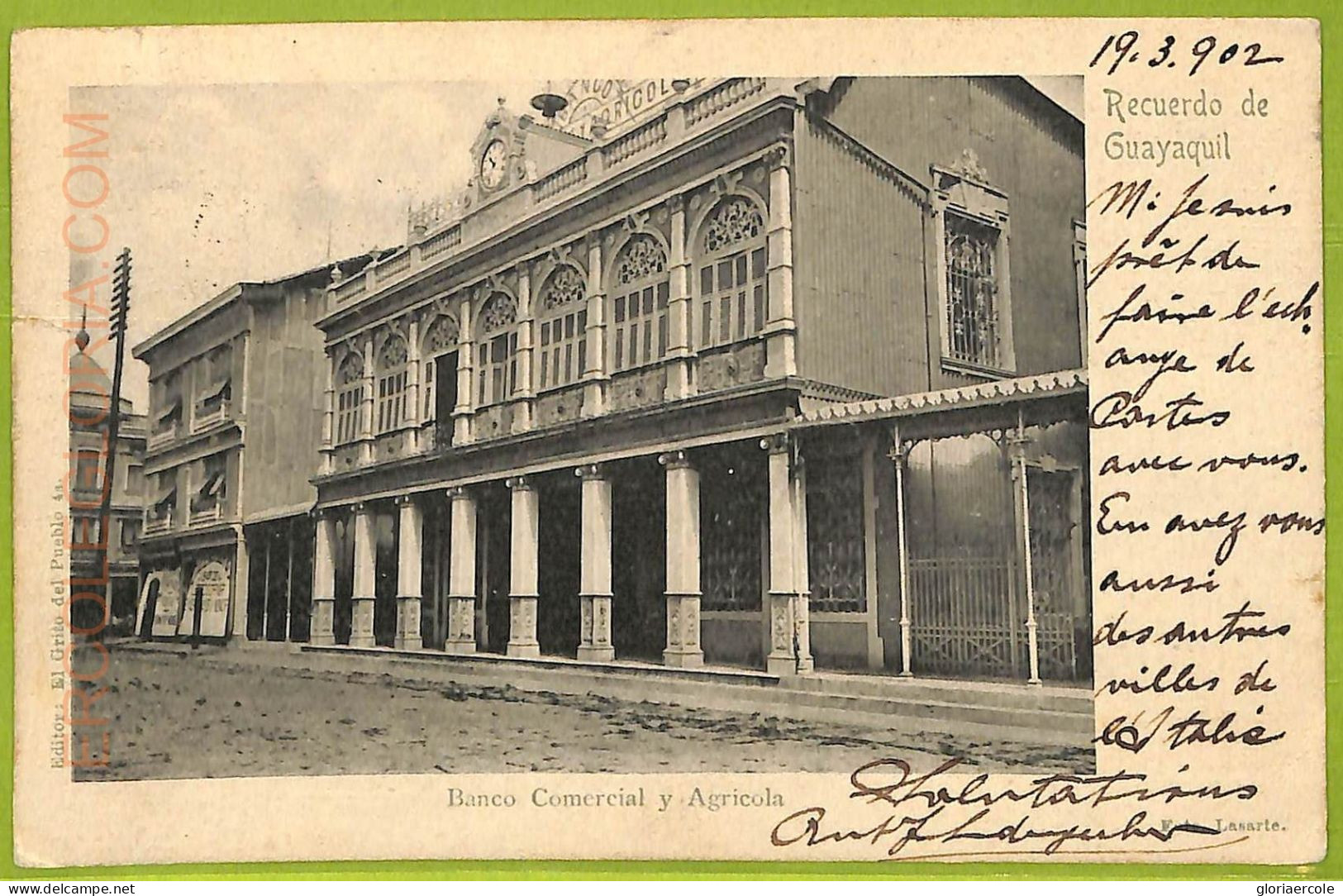 Af2409 - ECUADOR - Vintage Postcard -  Guayaquil - 1902 - Ecuador