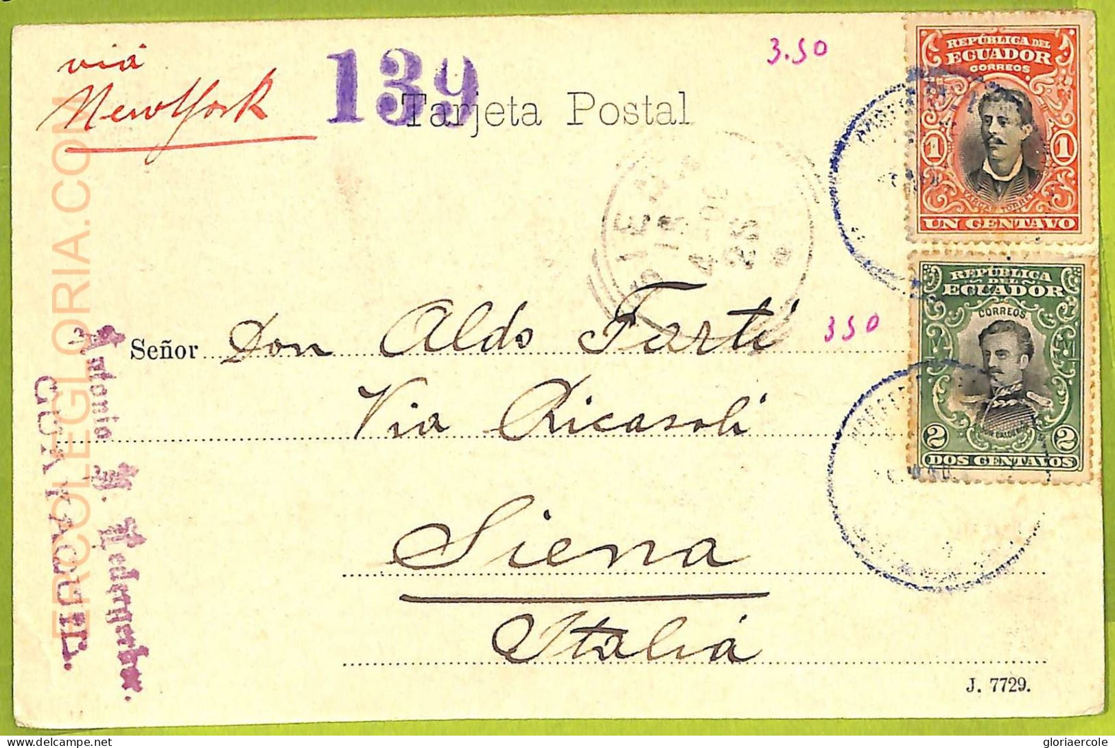 Af2409 - ECUADOR - Vintage Postcard -  Guayaquil - 1902 - Ecuador