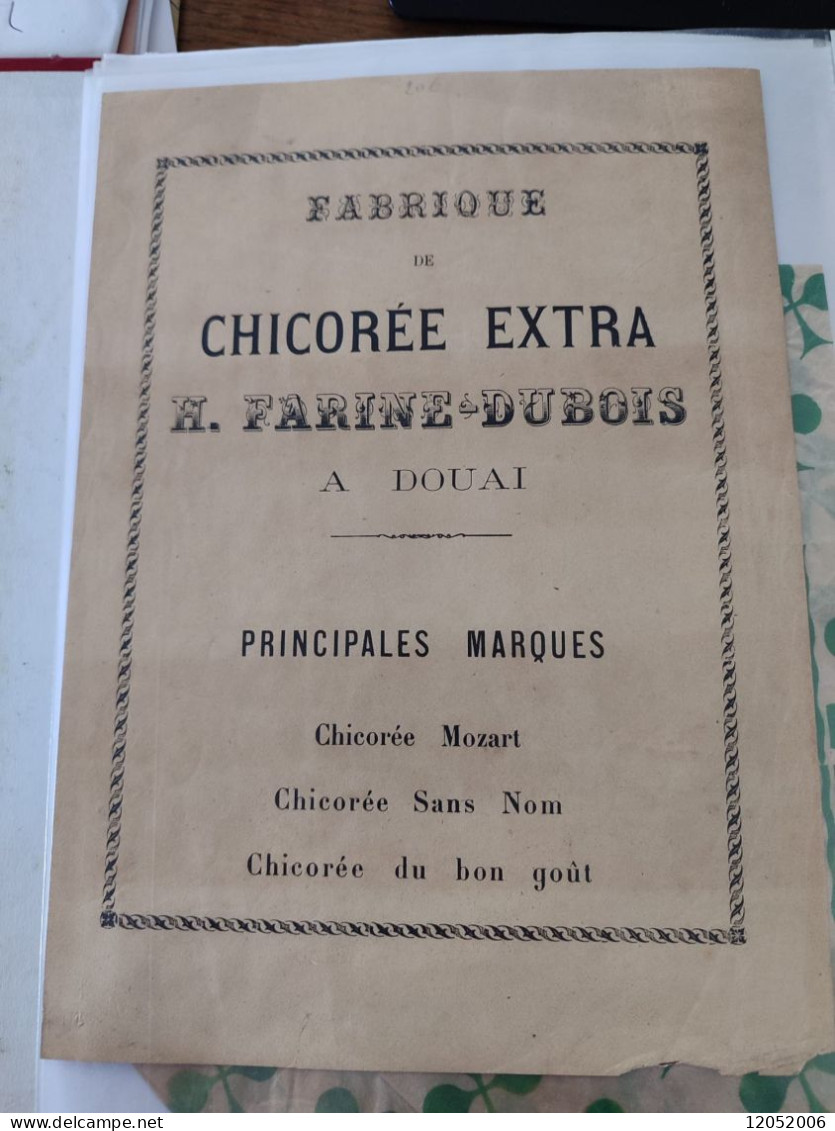 Superbe lot de documents sur le theme du chocolat - cafe - chicorée ( factures - publicités - etc )