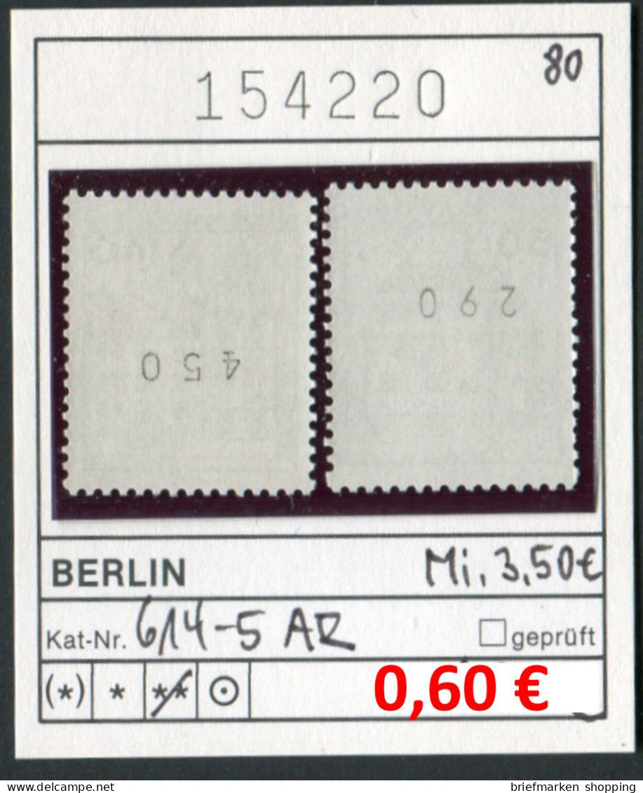 Berlin 1980 - Germany 1980 - Michel 614-615 AR - ** Mnh Neuf Postfris - - Ungebraucht