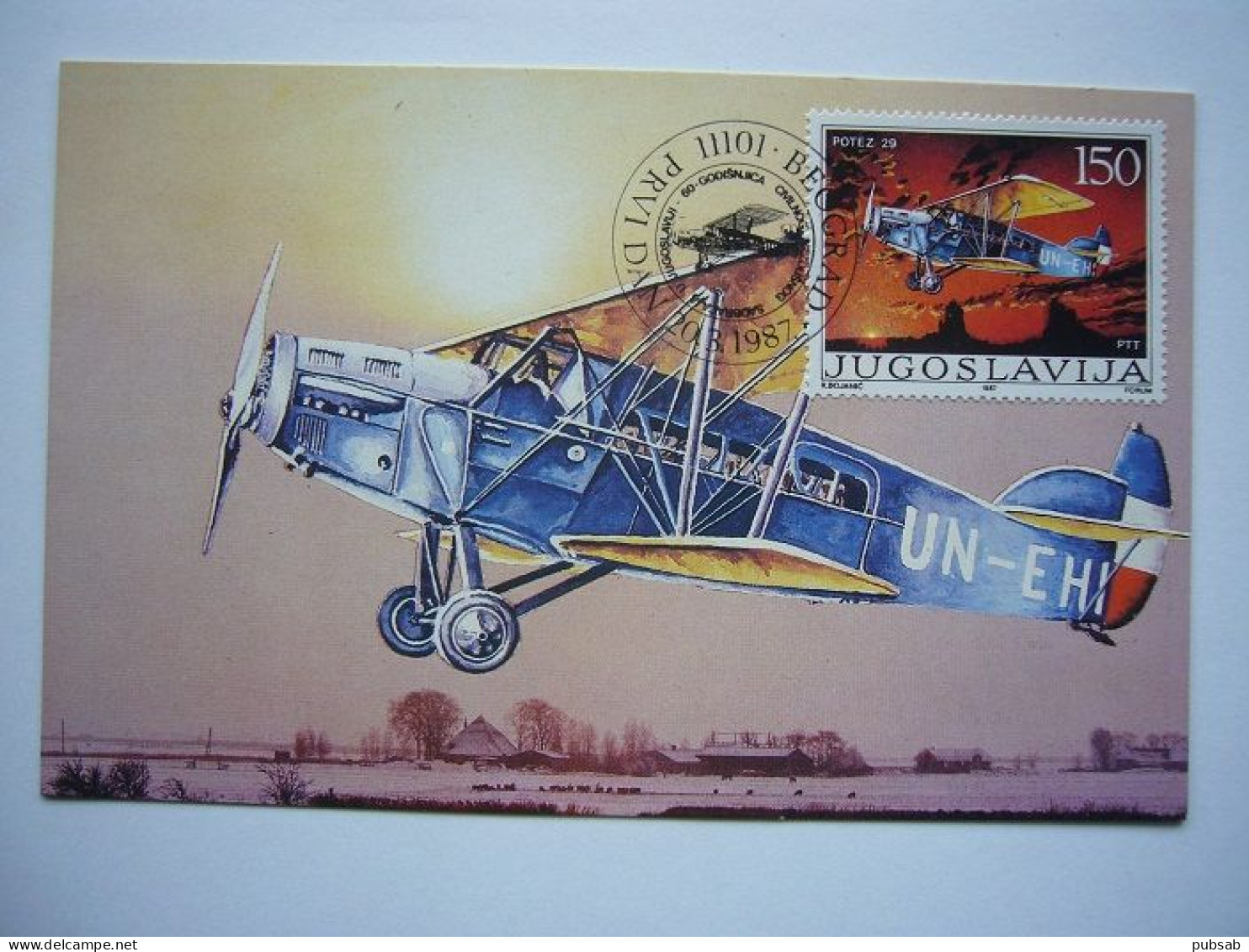 Avion / Airplane / JAT / Potez 29 / Fly Beograd - Zagreb / Feb 15,28 / Carte Maximum - 1919-1938: Between Wars