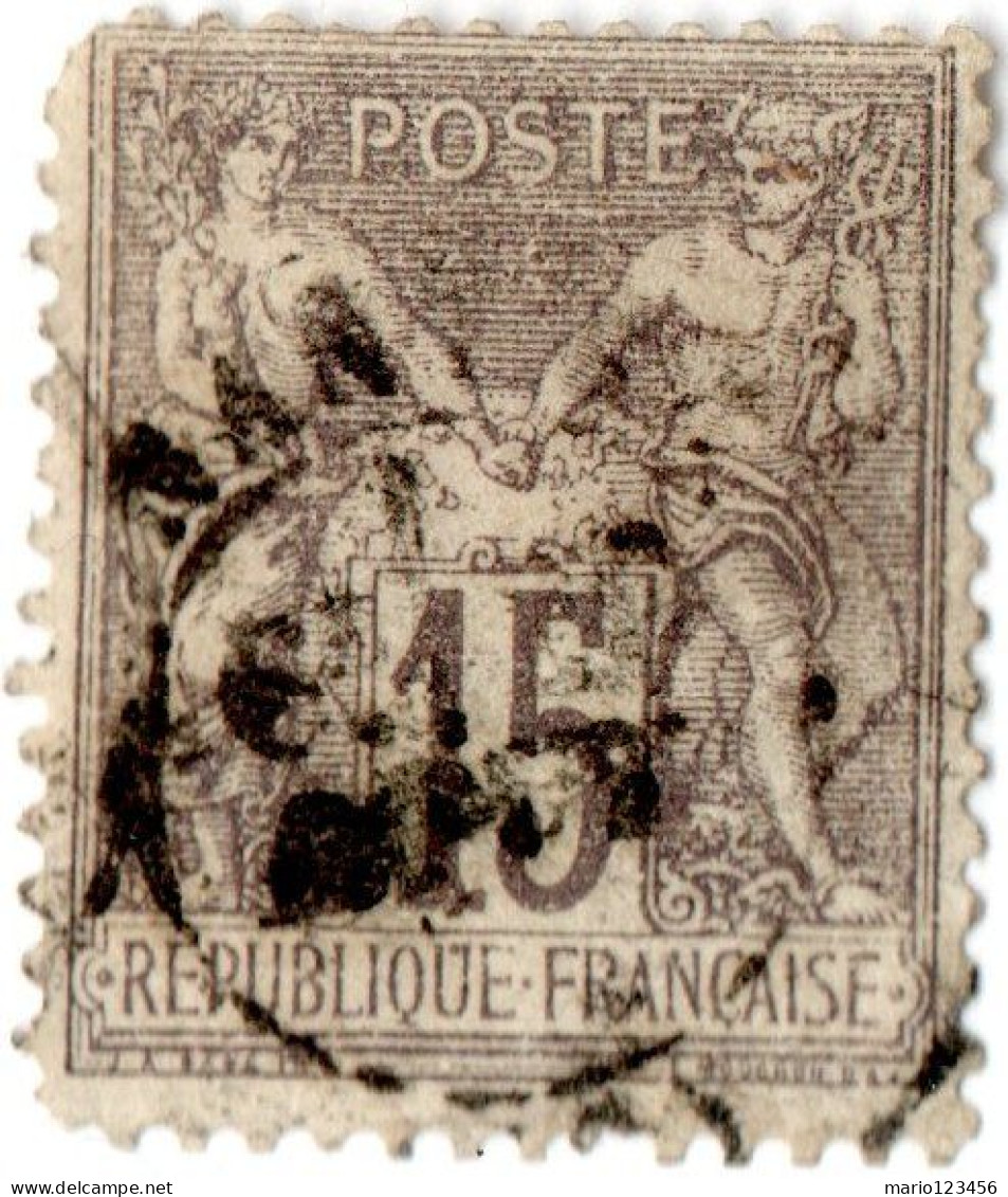 FRANCIA, FRANCE, TIPO I “SAGE”, 15 C., 1876, FRANCOBOLLI USATI Yt:FR 66, Mi:FR 61I, Scott:FR 69 - 1876-1878 Sage (Type I)