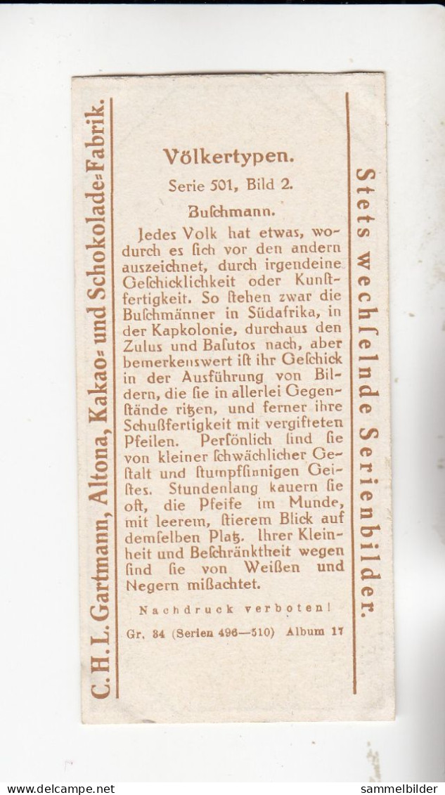 Gartmann Völkertypen Buschmann  Serie 501 #2 Von 1917 - Sonstige & Ohne Zuordnung