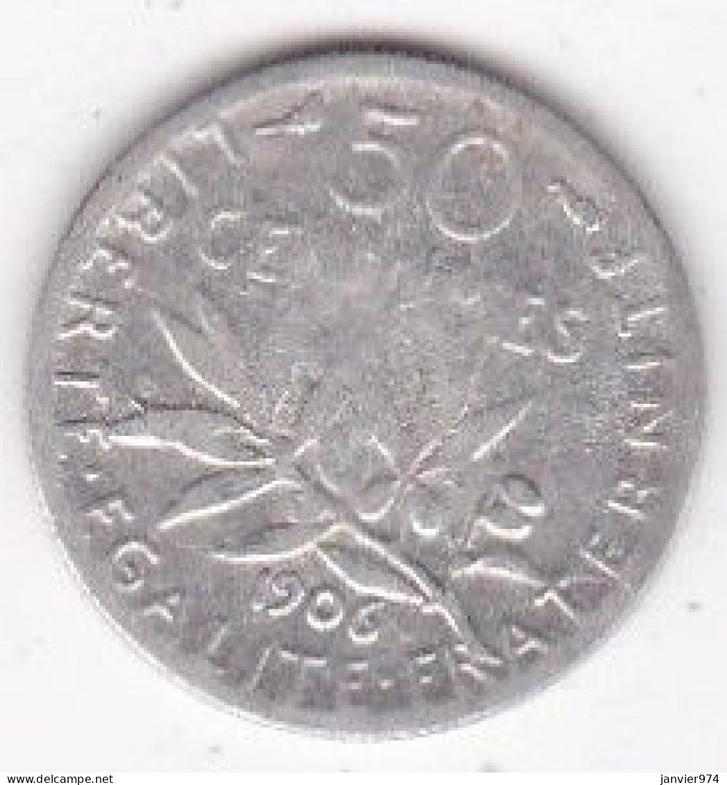 50 Centimes Semeuse 1906, En Argent - 50 Centimes