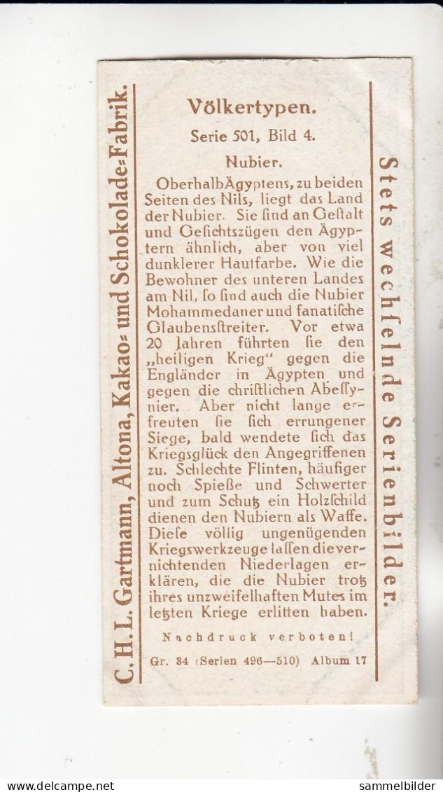 Gartmann Völkertypen Nubier  Serie 501 #4 Von 1917 - Sonstige & Ohne Zuordnung