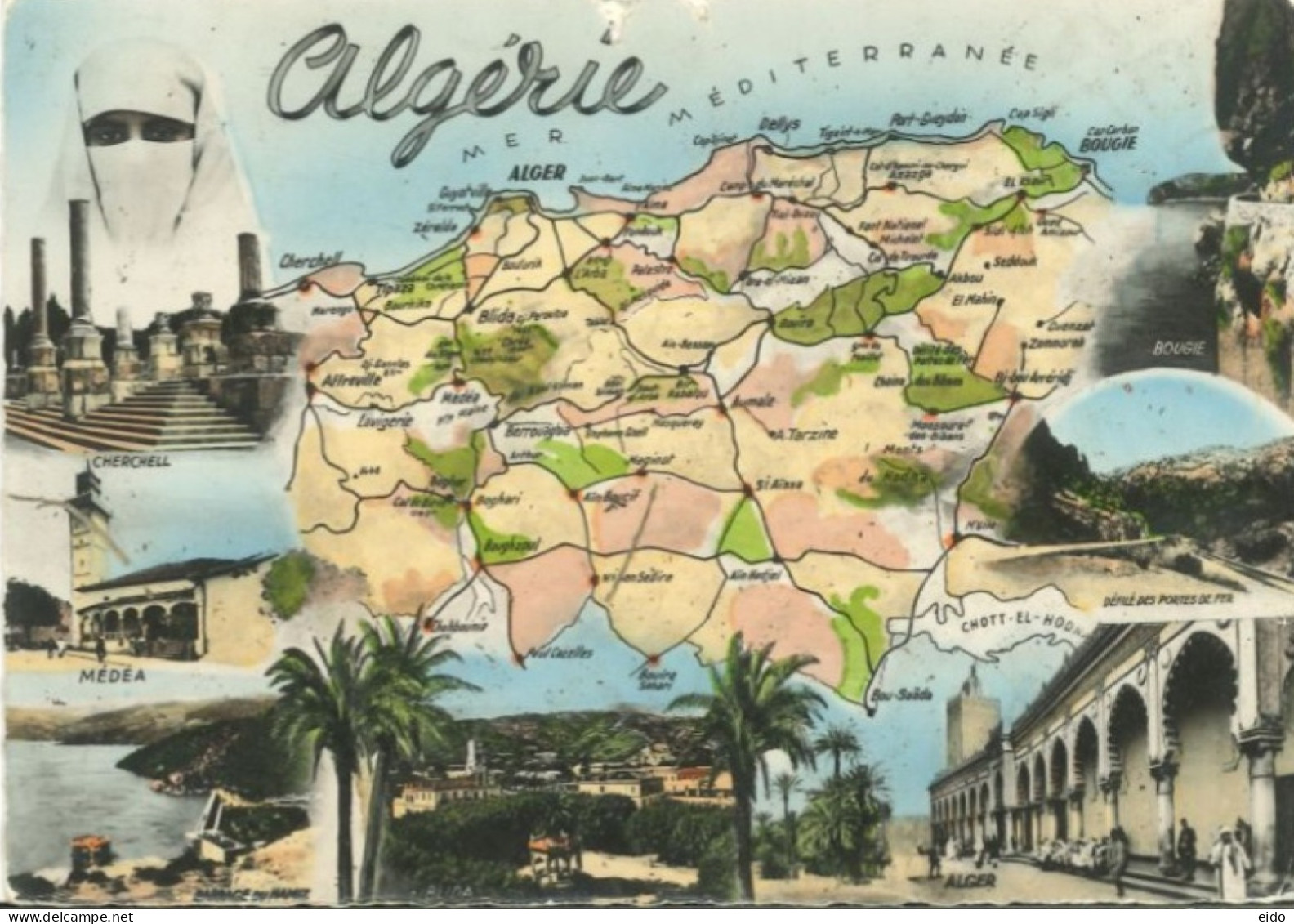 ALGERIA  - POSTCARD OF ALGERIAN TOURISTIC PLACES, USED. - Algeria (1962-...)
