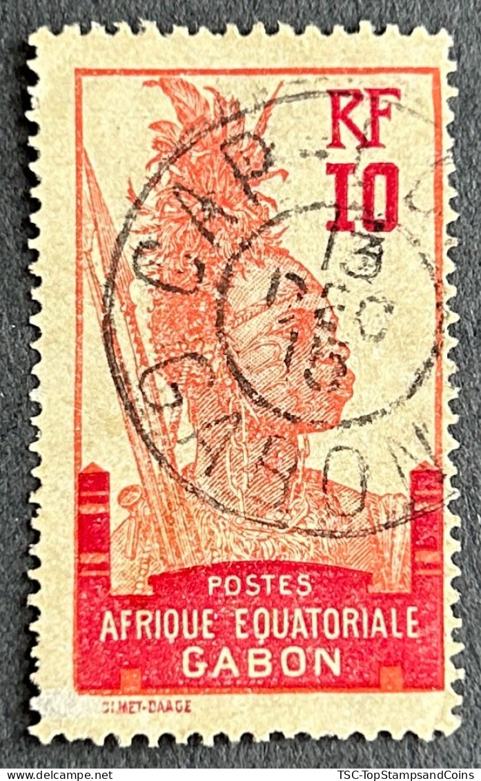 FRAGA0053U1 - Warrior - 10 C Used Stamp - Afrique Equatoriale - Gabon - 1910 - Usati