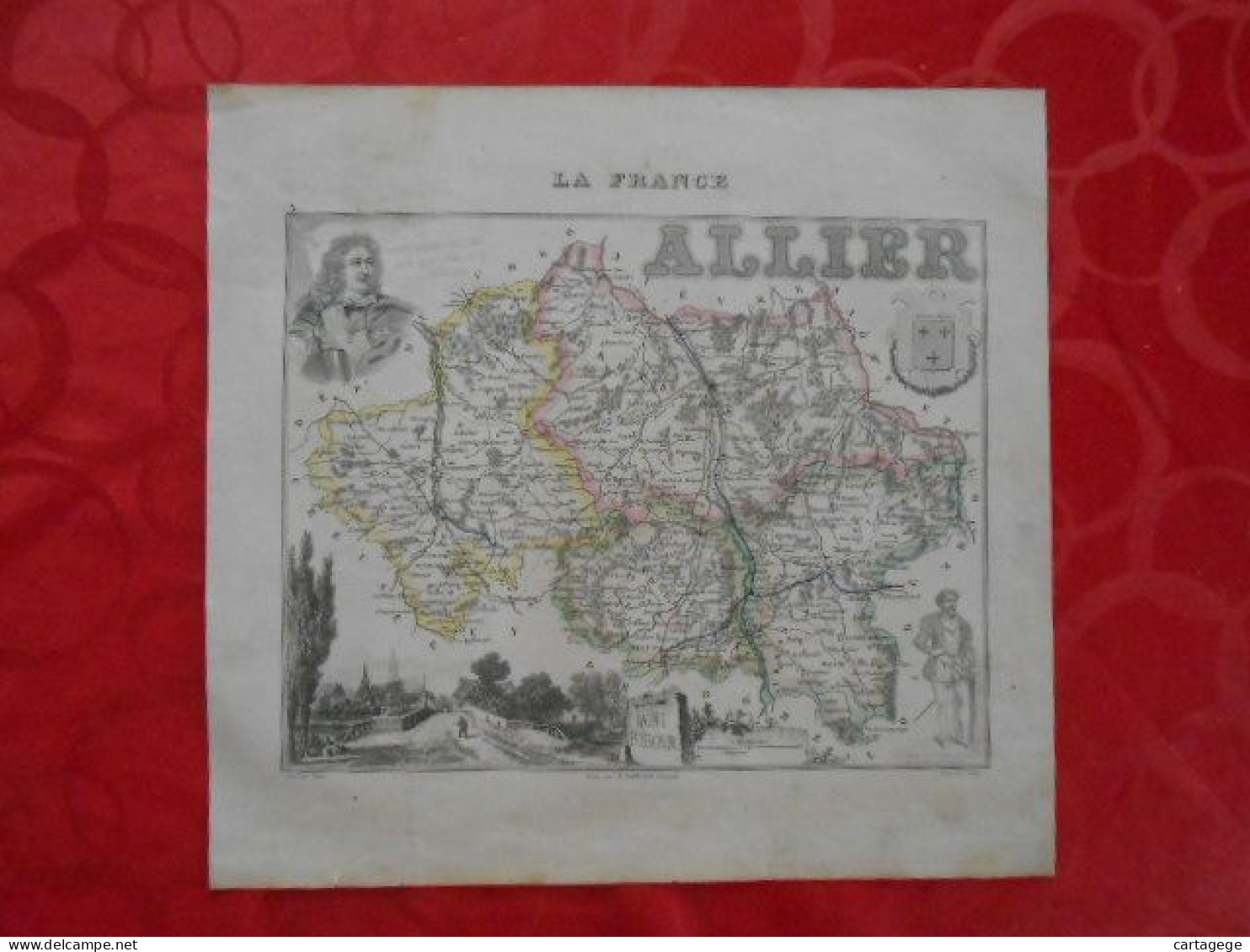 CARTE VUILLEMIN DEPARTEMENT DES BOUCHES DE L'ALLIER (03) - Carte Geographique