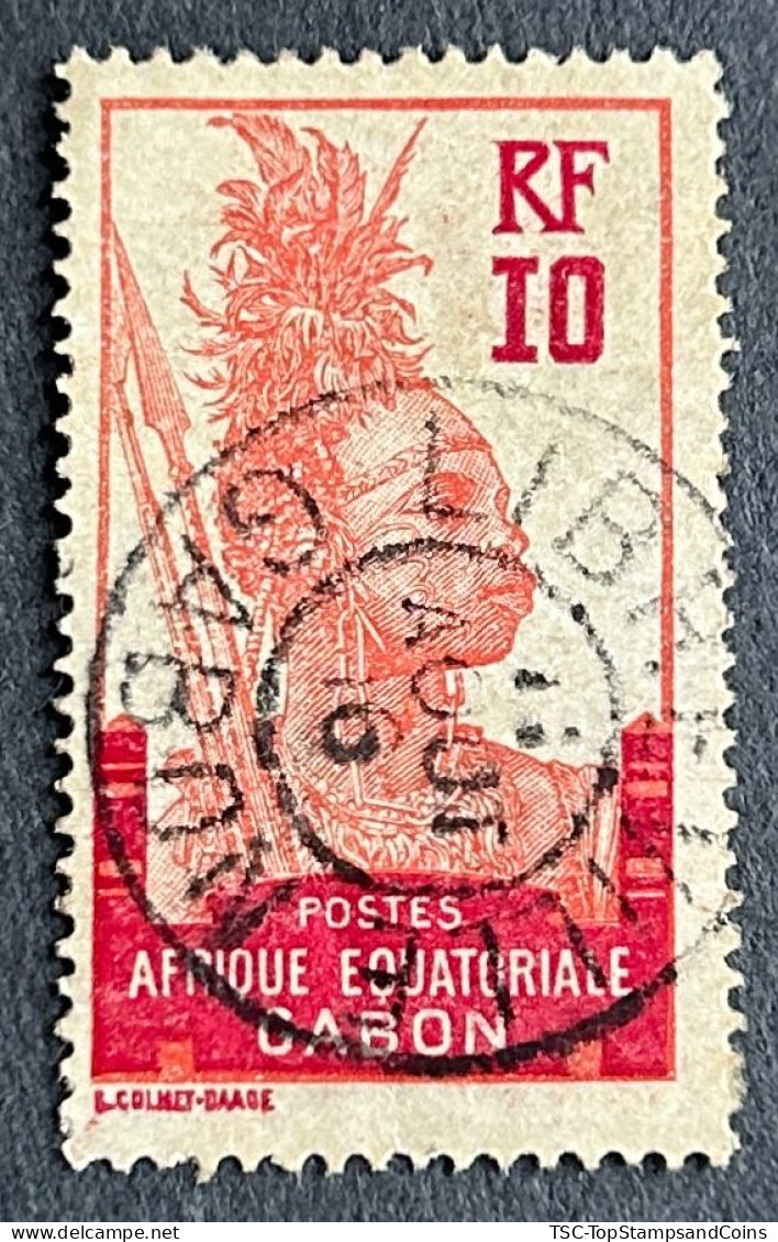 FRAGA0053U8 - Warrior - 10 C Used Stamp - Afrique Equatoriale - Gabon - 1910 - Gebruikt