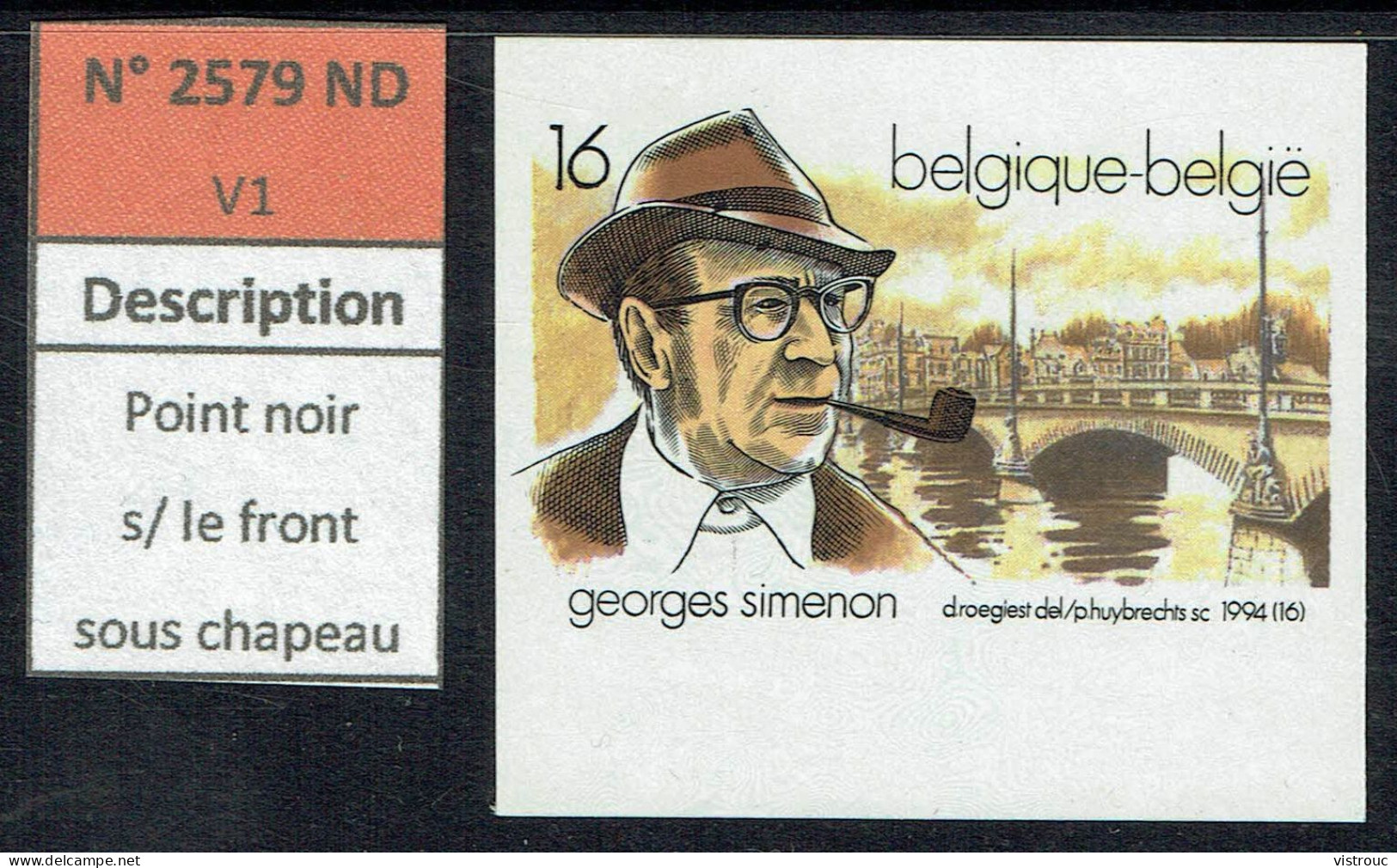 COB  2579 - ND - Bord De Feuille - Cote: 15,00 € - Georges SIMENON. - 1994. - 1981-2000