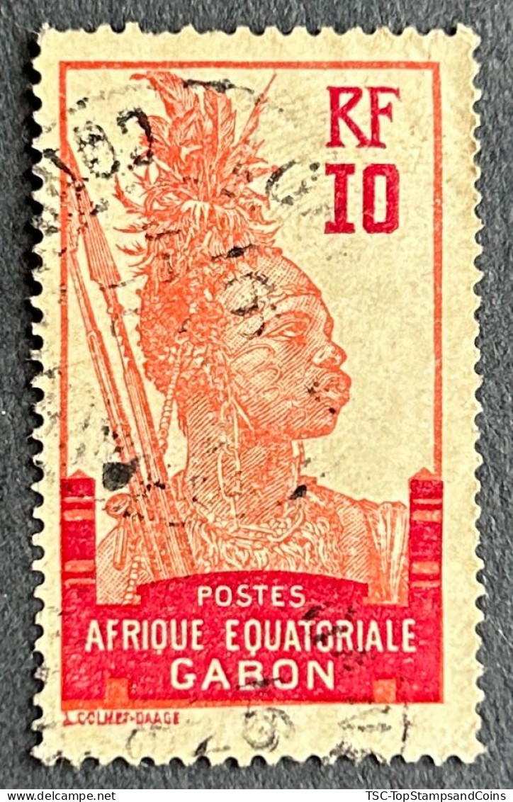 FRAGA0053U4 - Warrior - 10 C Used Stamp - Afrique Equatoriale - Gabon - 1910 - Used Stamps