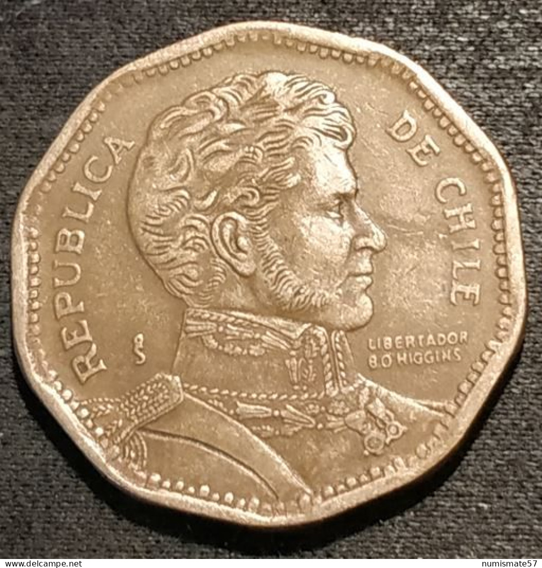 CHILI - CHILE - 50 PESOS 1997 - Bernardo O'Higgins Riquelme - KM 219.2 - ( Bronze-aluminium ) - Chili