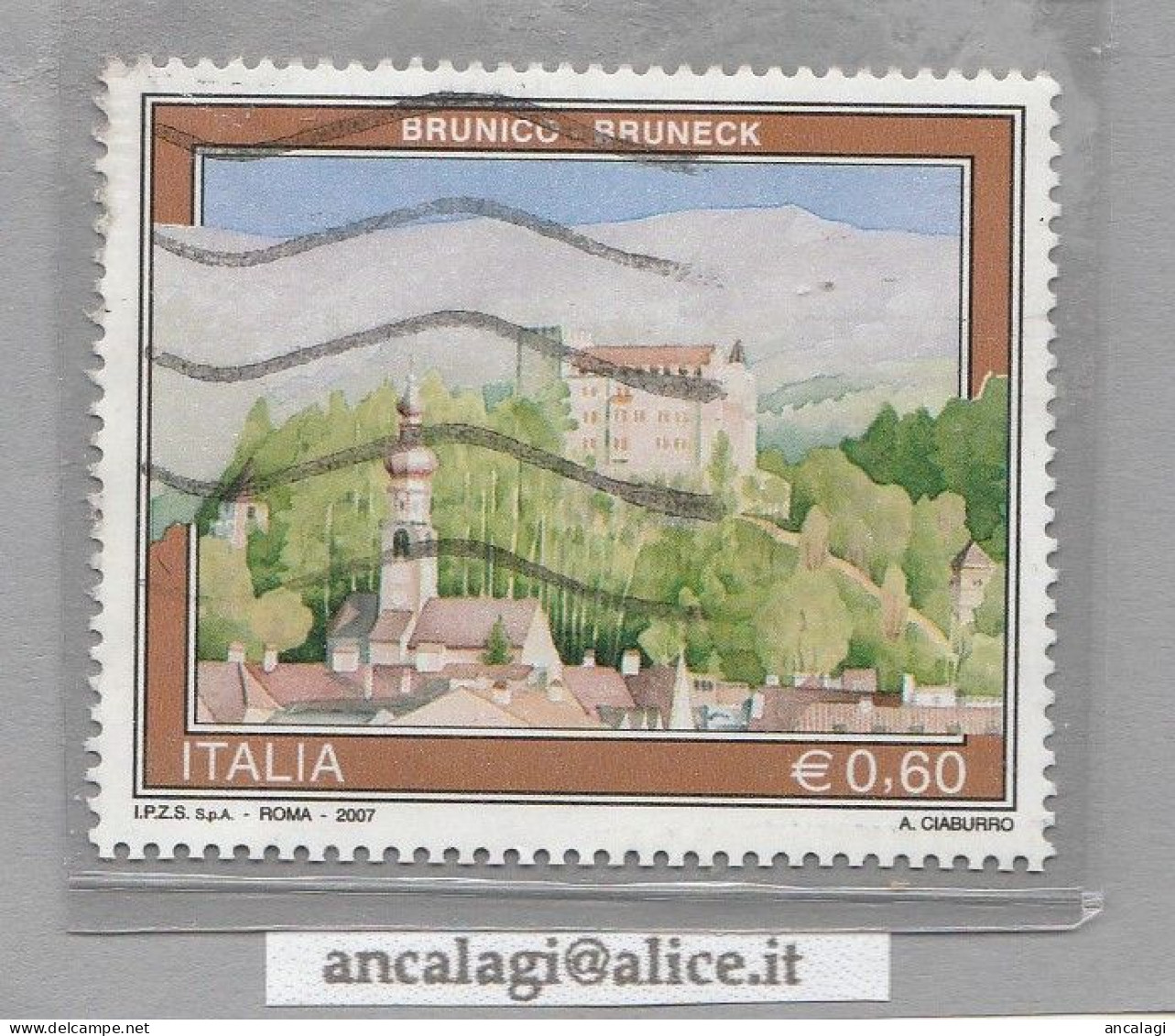 USATI ITALIA 2007 - Ref.1050C "TURISTICA: Brunico Bruneck" 1 Val. - - 2001-10: Usados