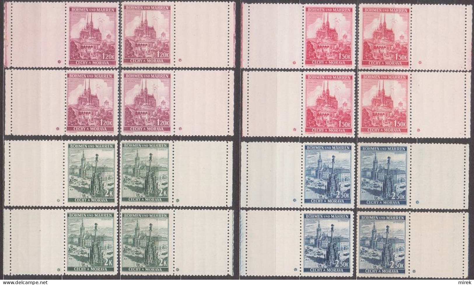 021/ Pof. 32-35, Complete Stamps With Coupons, Both Plate Marks * And + - Neufs