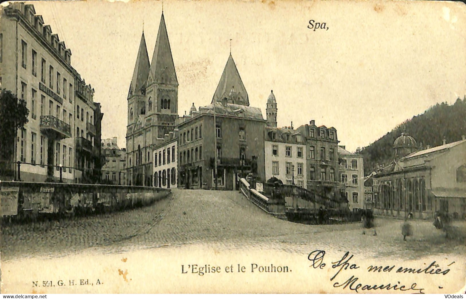 Belgique - Liège - Spa - L'Eglise Et Le Pouhon - Spa