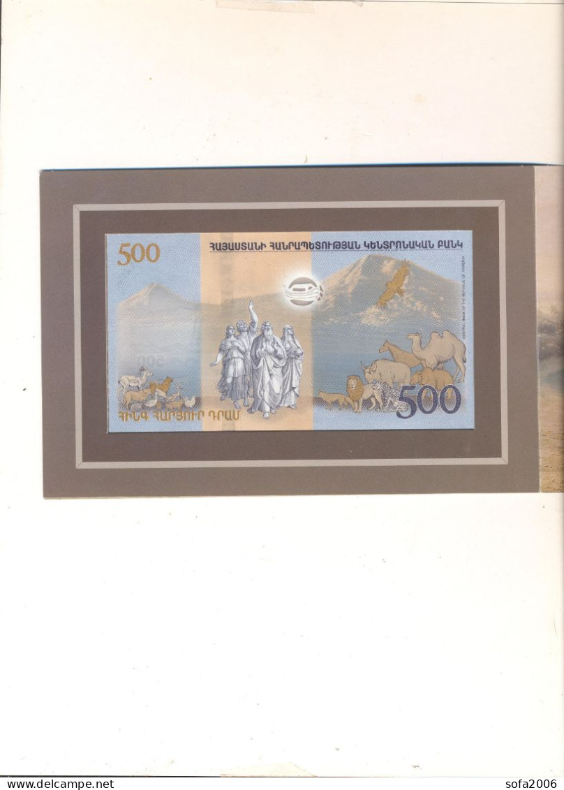 Armenien / Armenie / Armenia 2017, Noah's Ark, Collector 3D Banknote 500 Dram, Fauna Church Booklet Cornet UNC - Armenië