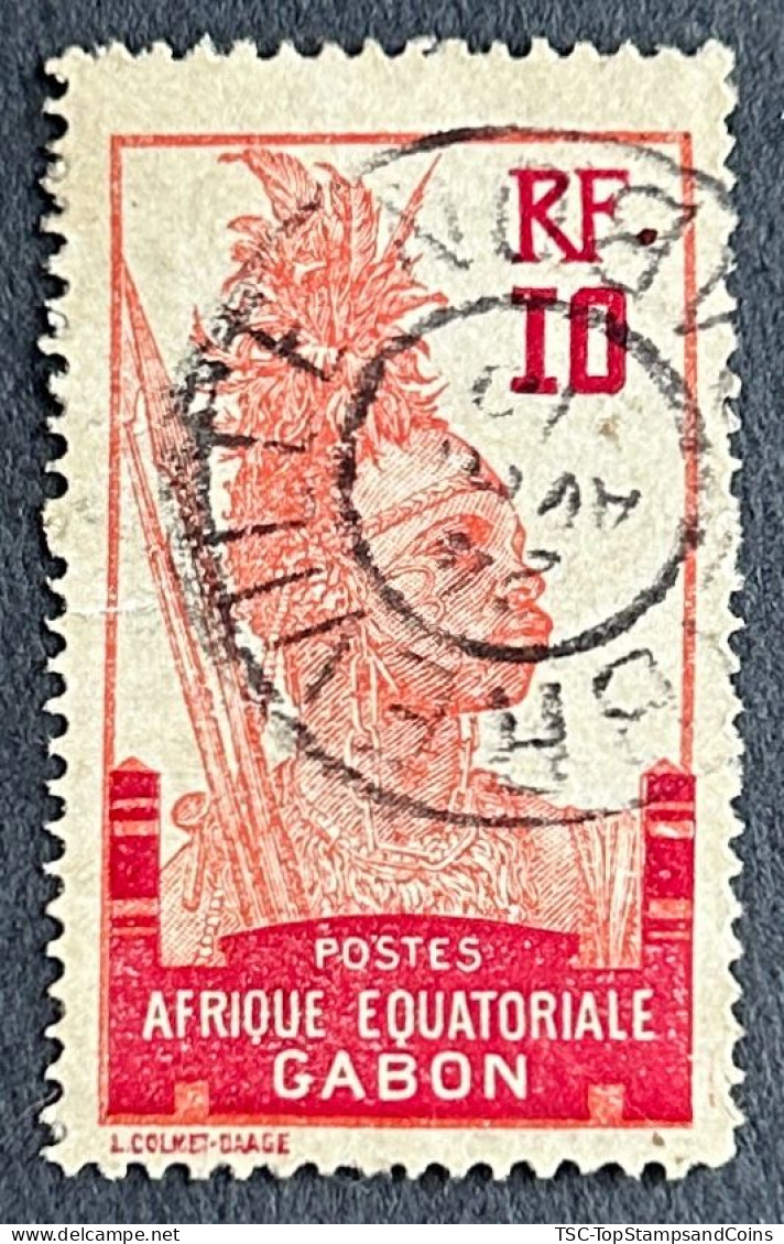FRAGA0053U6 - Warrior - 10 C Used Stamp - Afrique Equatoriale - Gabon - 1910 - Usati