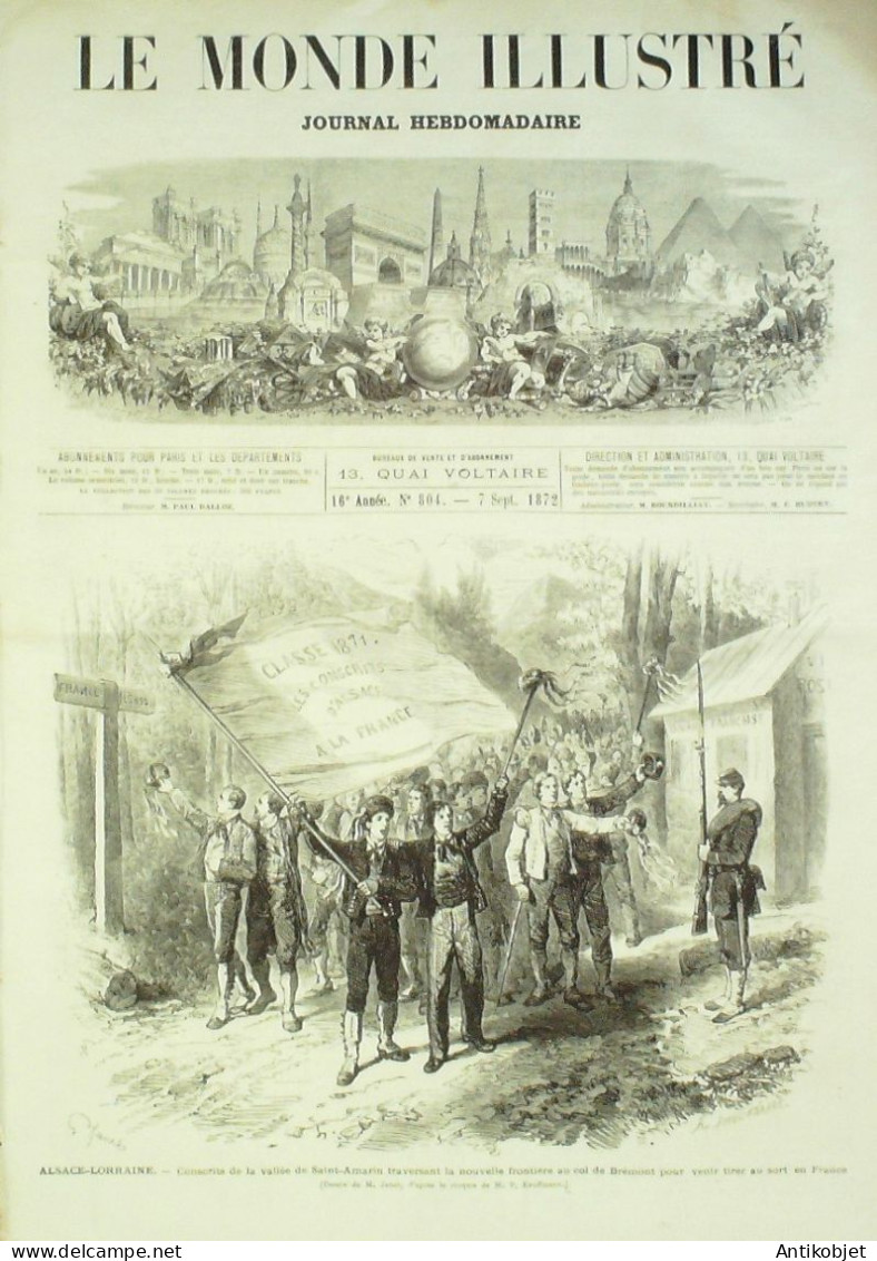 Le Monde Illustré 1872 N°804 Cochinchine Saîgon Phra Nôrôdon Roi Cambodge Irlande Belfast - 1850 - 1899