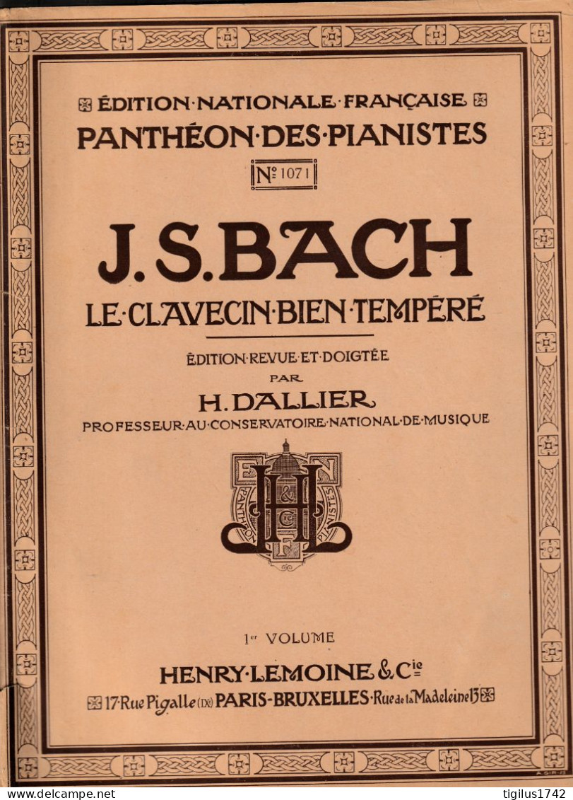 Bach J.S., Le Clavecin Bien Tempéré, Volume 1, N°1071 - A-C