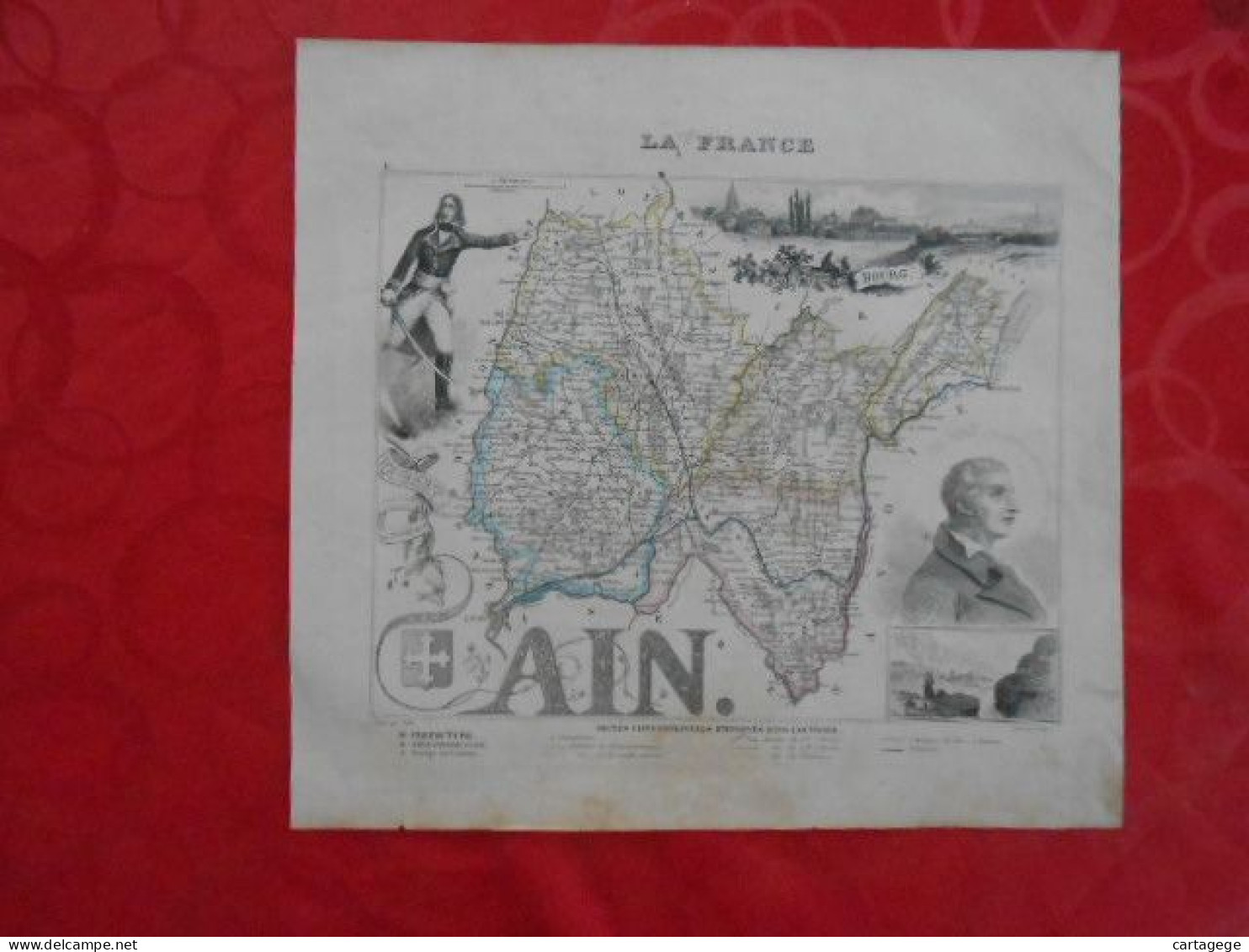 CARTE VUILLEMIN DEPARTEMENT DES BOUCHES DE L'AIN (01) - Carte Geographique