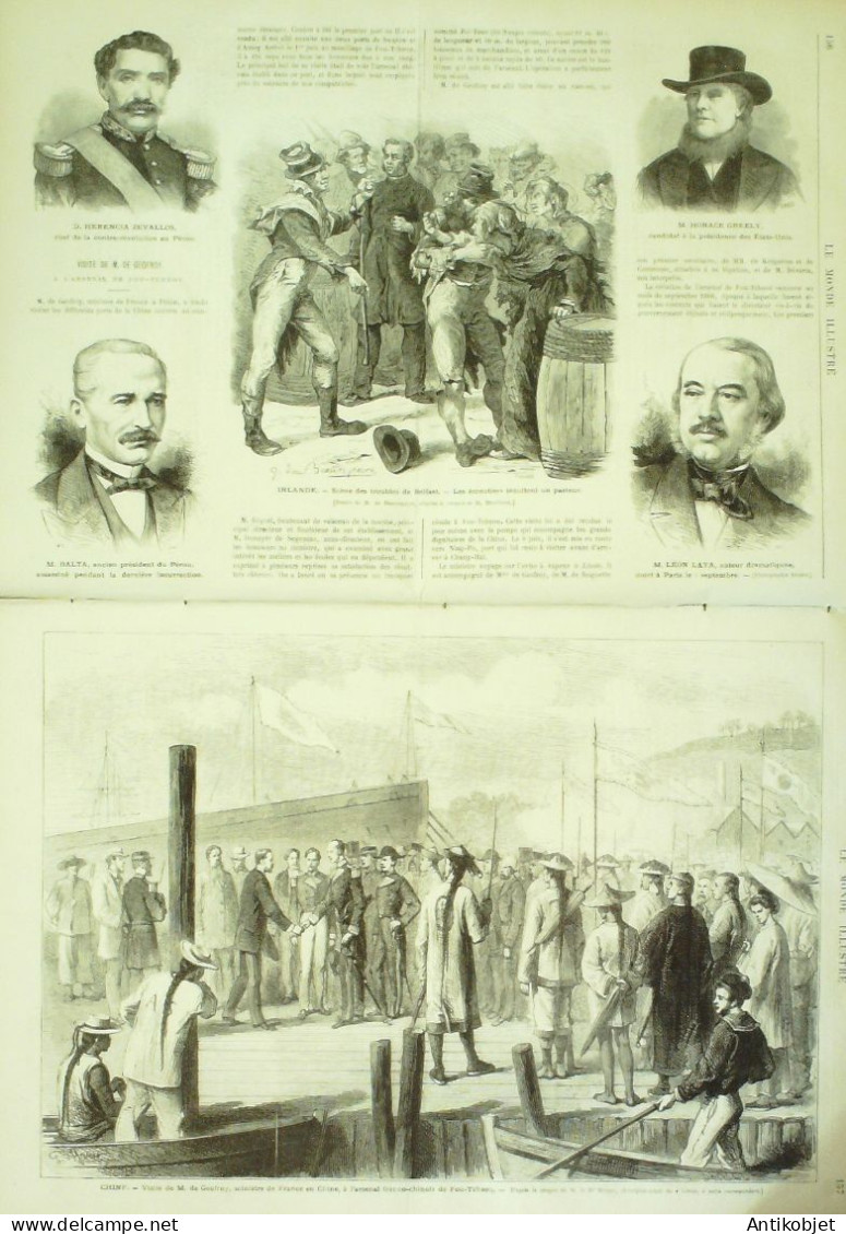 Le Monde Illustré 1872 N°805 Bohémiens Irlande Belfast Chine Fou-Tcheou Italie Palerme Algérie Oran - 1850 - 1899