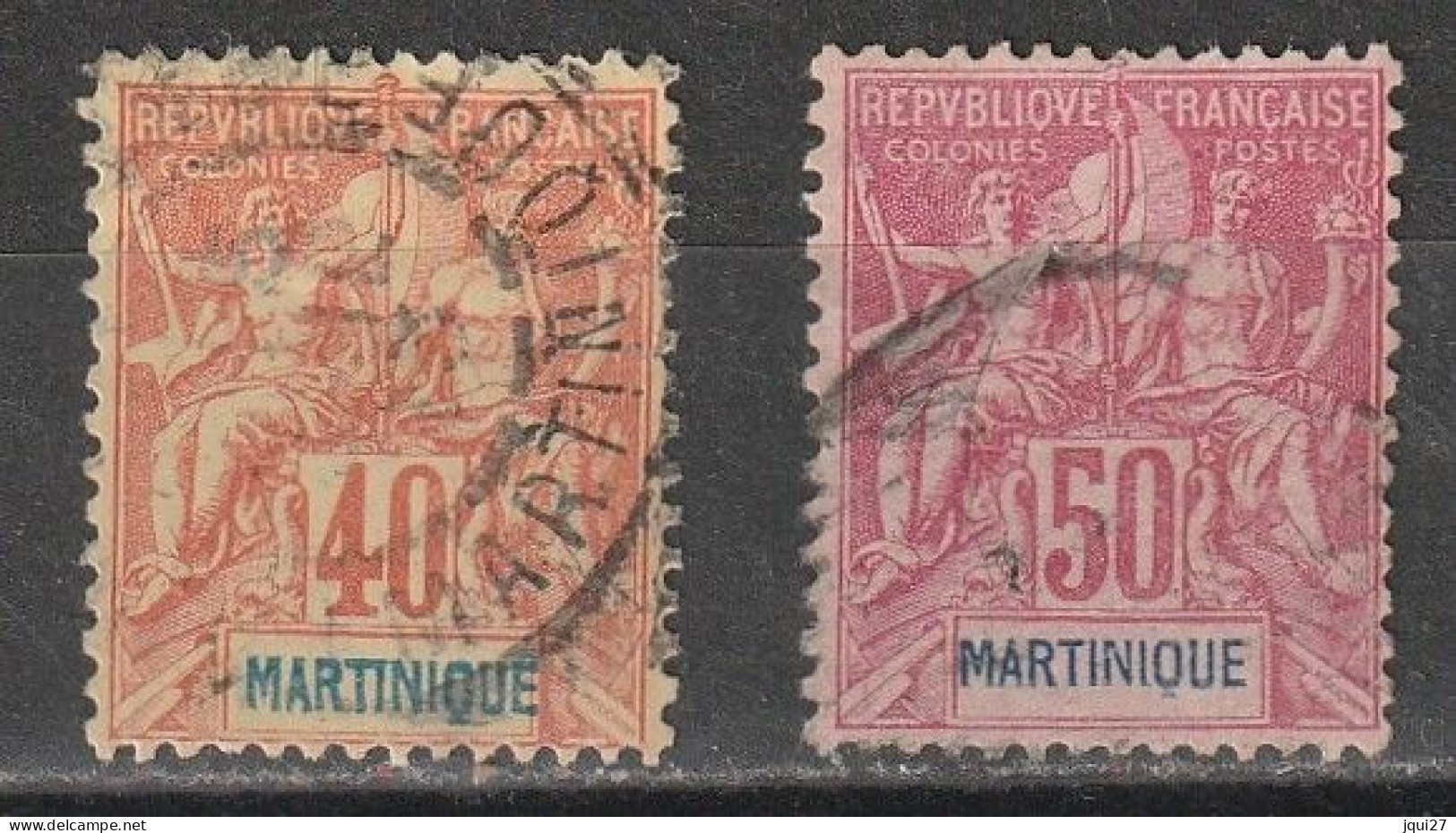 Martinique N° 40, 41 - Oblitérés