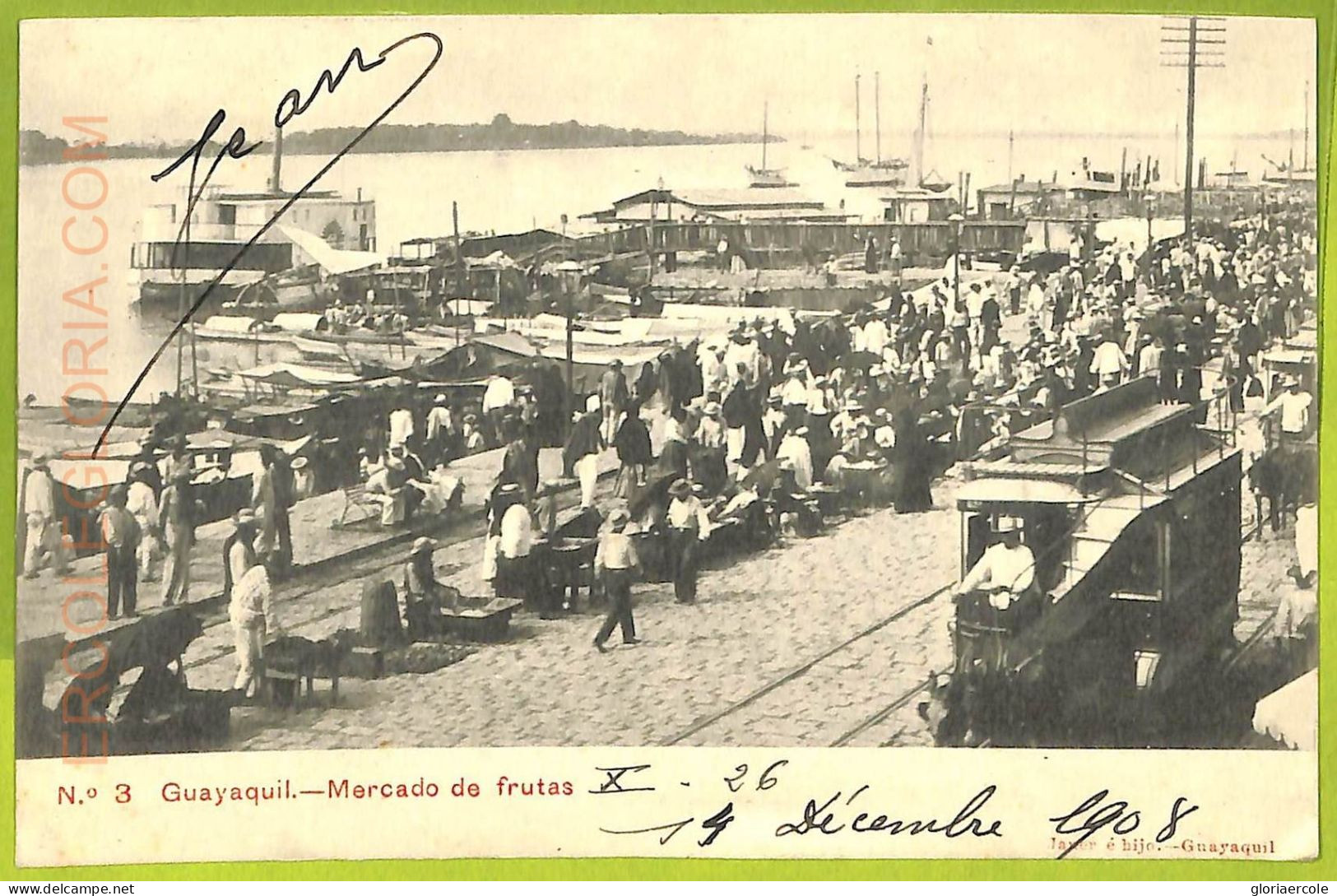 Af2411 - ECUADOR - Vintage Postcard -  Guayaquil - 1908 - Ecuador