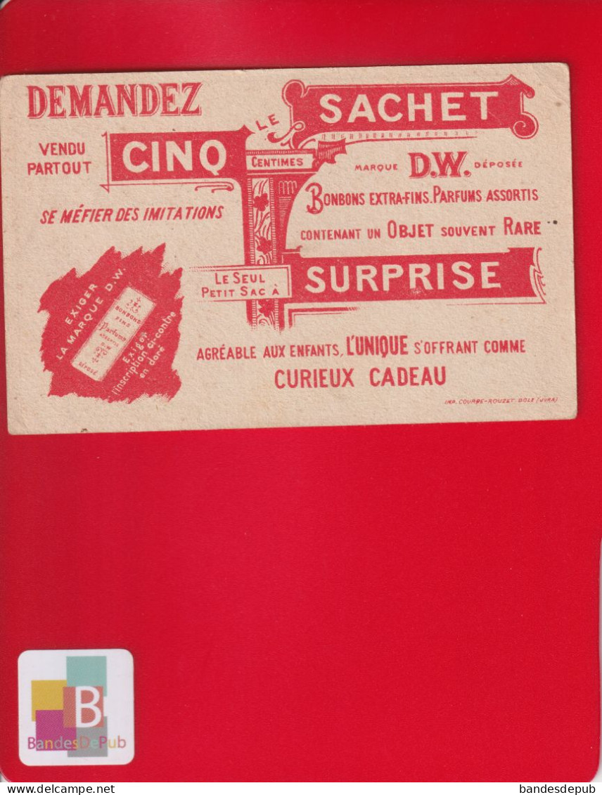 Confiserie Bonbons DW  Sachats  Chromo Courbe Rouzet Langage Cartes Jeu Jouer Matin Noel Court Chagrin 9 Coeur - Autres & Non Classés