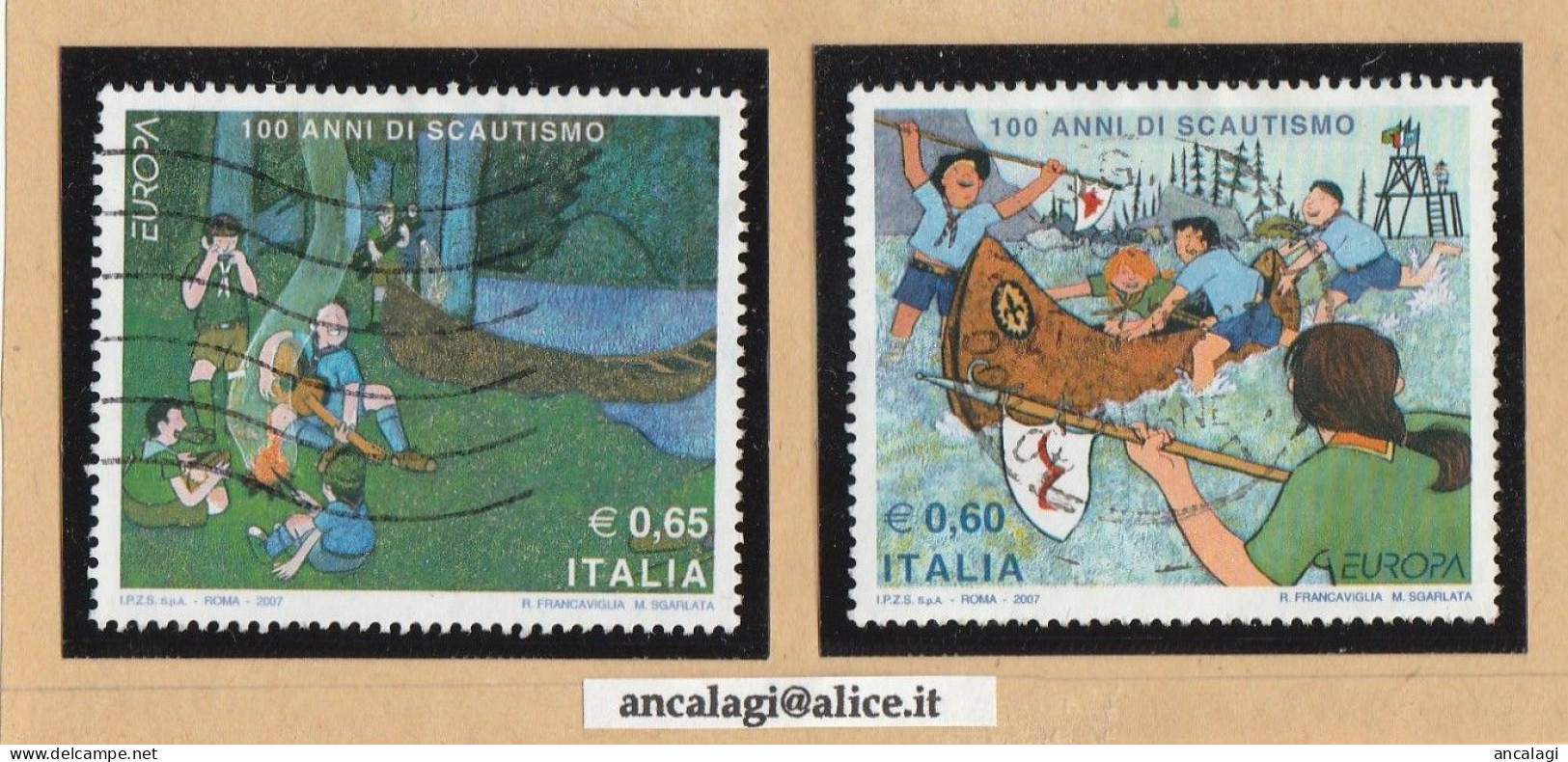 USATI ITALIA 2007 - Ref.1053 "100 ANNI DI SCAUTISMO" Serie Di 2 Val. - - 2001-10: Used