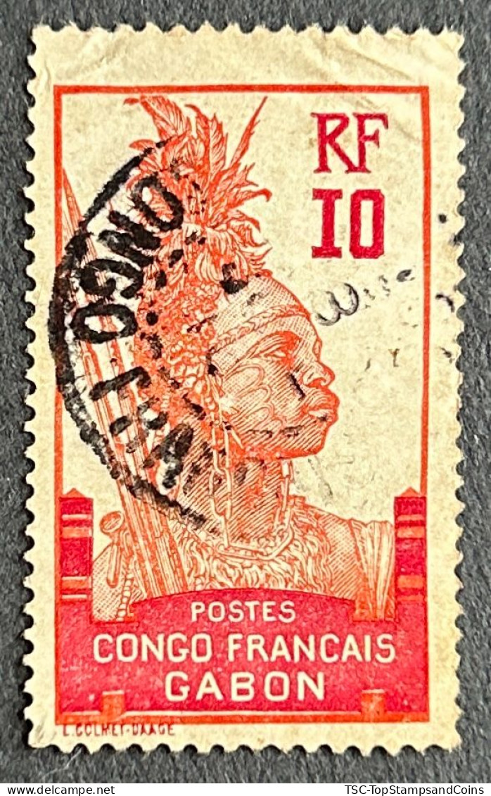 FRAGA0037U2 - Warrior - 10 C Used Stamp - Congo Français - Gabon - 1910 - Usati