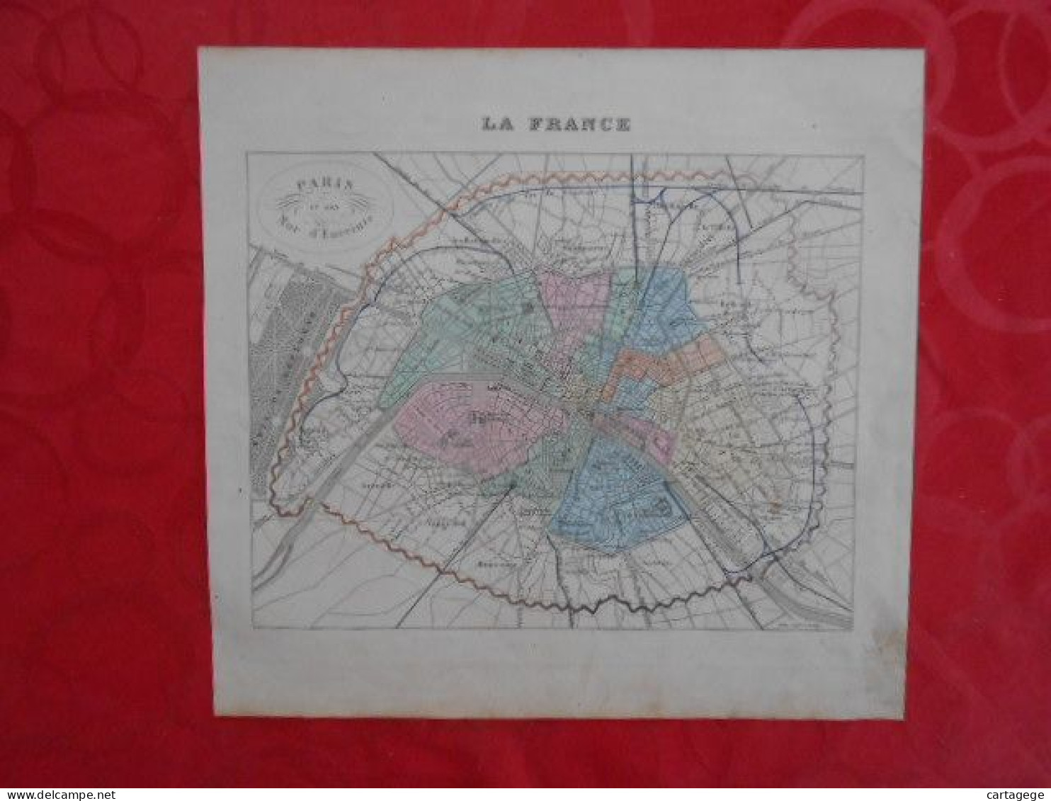CARTE VUILLEMIN DEPARTEMENT DE PARIS - MUR D'ENCEINTE (75) - Carte Geographique