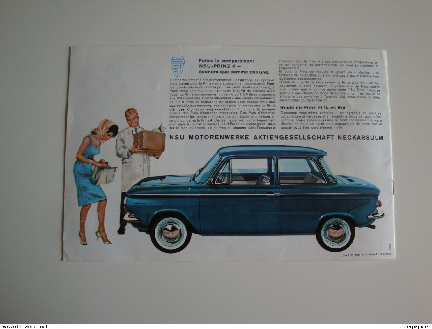 Automobilia Catalogue NSU Prinz 4 Neckarsulm - Automobile