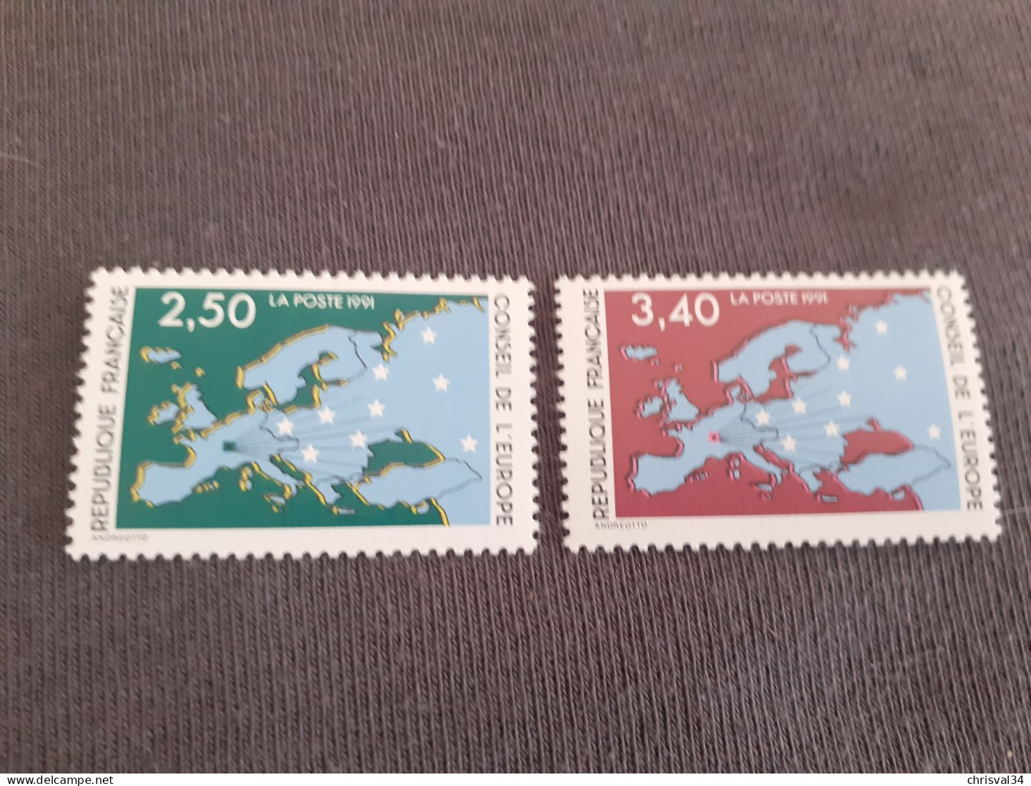 TIMBRES  DE  SERVICE  ANNEE  1991  N  106 / 107  COTE  3,50  EUROS  NEUFS  SANS  CHARNIERES - Mint/Hinged