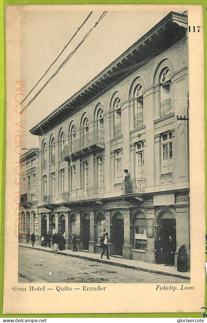 Af2414 - ECUADOR - Vintage Postcard -  Quito   -  Gran Hotel - Text - Equateur