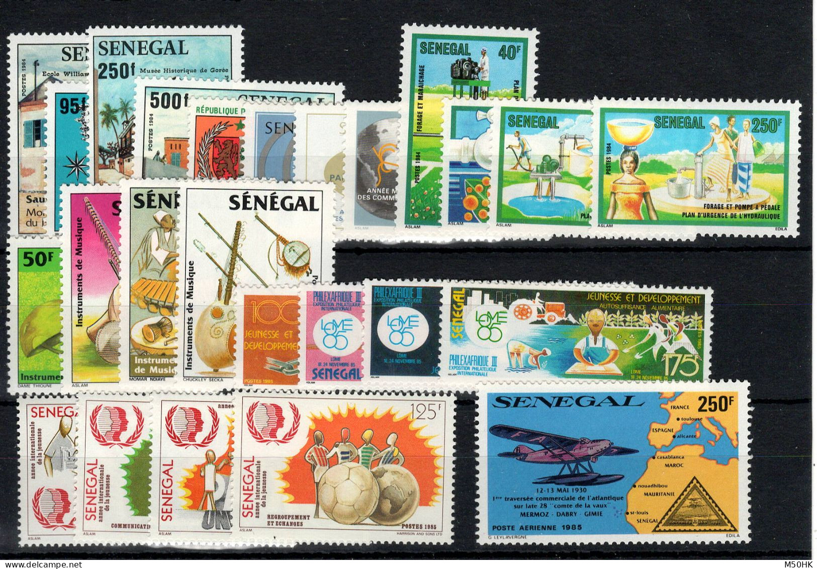 Sénégal - Année 1985 N** MNH Luxe Complète Avec PA , YV 619 à 642 + PA 165 , Cote 50 Euros - Senegal (1960-...)