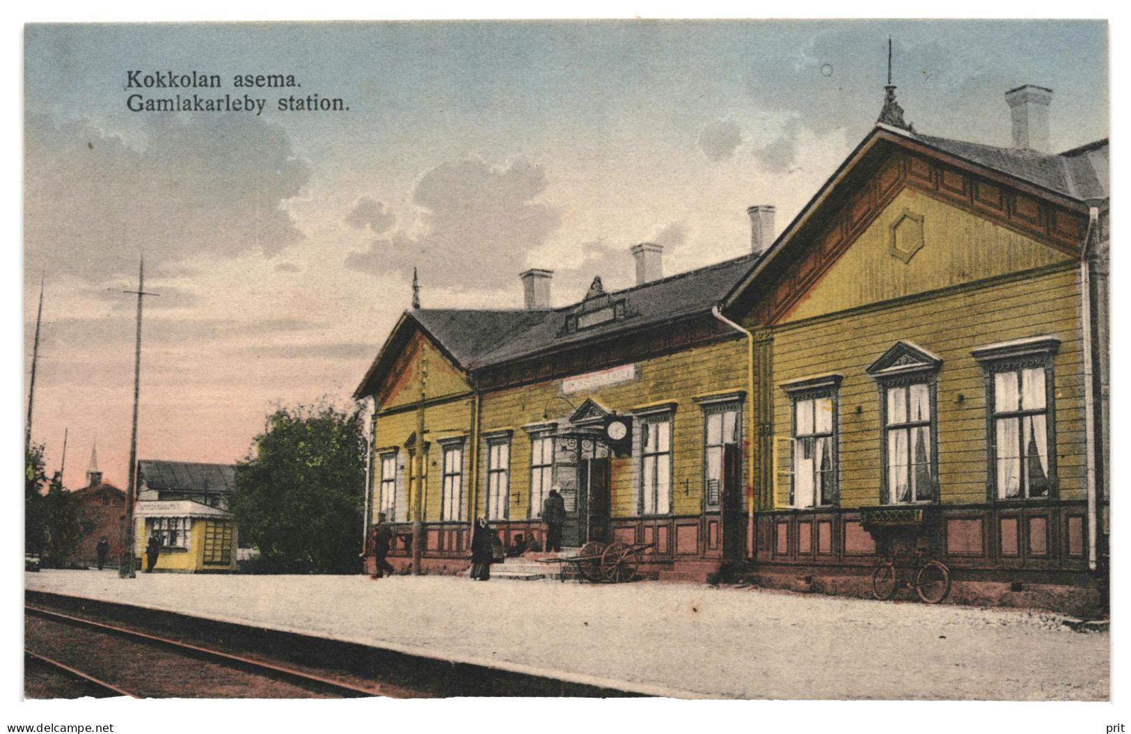 Kokkola Railway Station, Kokkolan Asema Finland 1900s Unused Hand Colored Real Photo Postcard. Publisher J.L. - Finlande