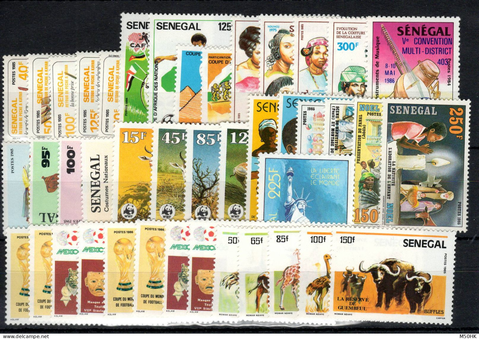 Sénégal - Année 1986 N** MNH Luxe Complète , YV 643 à 684 , Cote 79 Euros - Sénégal (1960-...)
