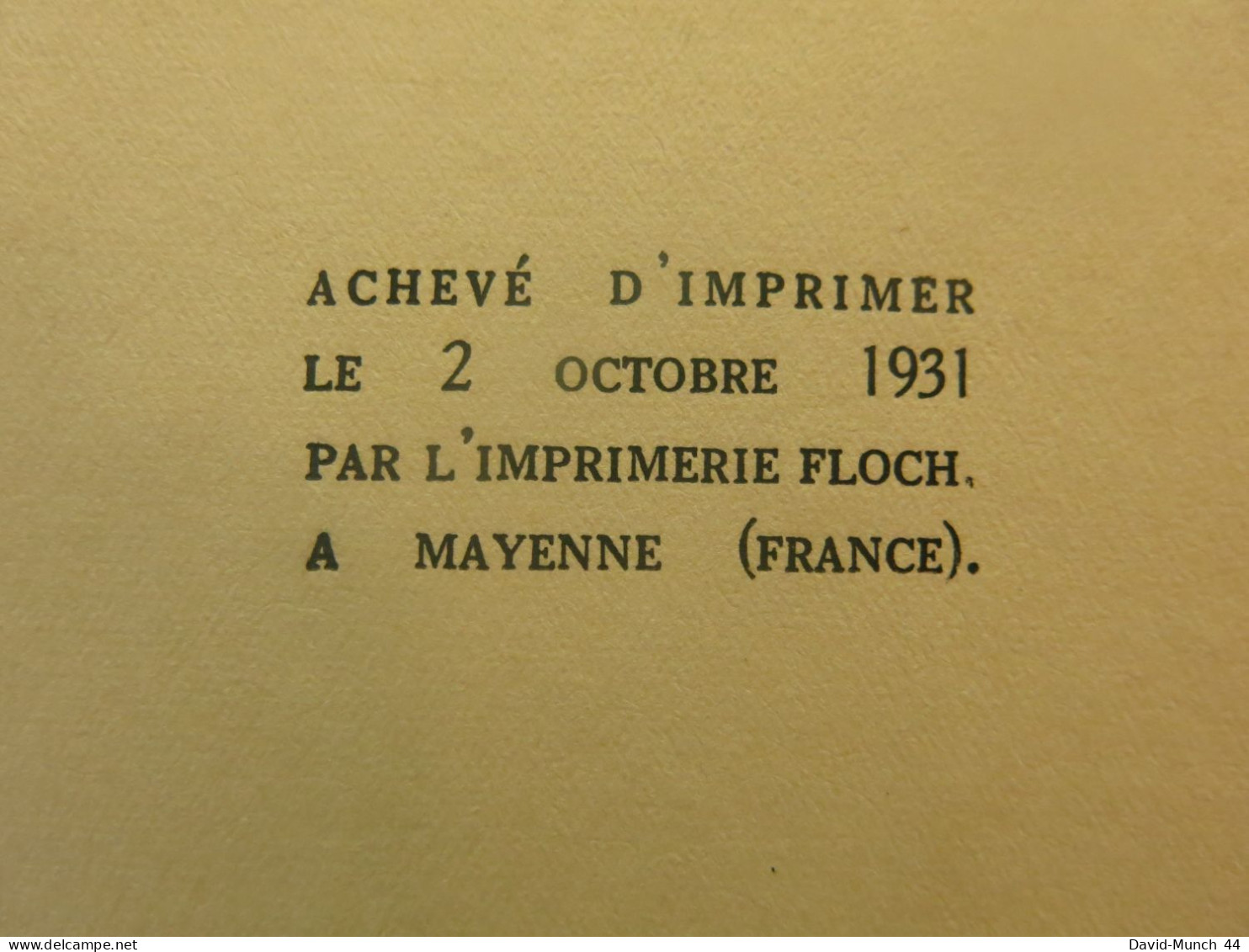 Les démons de l'aube de Albert Marchon. Editions Bernard Grasset, Paris. 1931