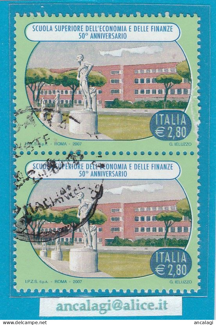 USATI ITALIA 2007 - Ref.1054B "SCUOLA SUPERIORE DELLE FINANZE, FIRENZE" 1 Val. In Coppia - - 2001-10: Used